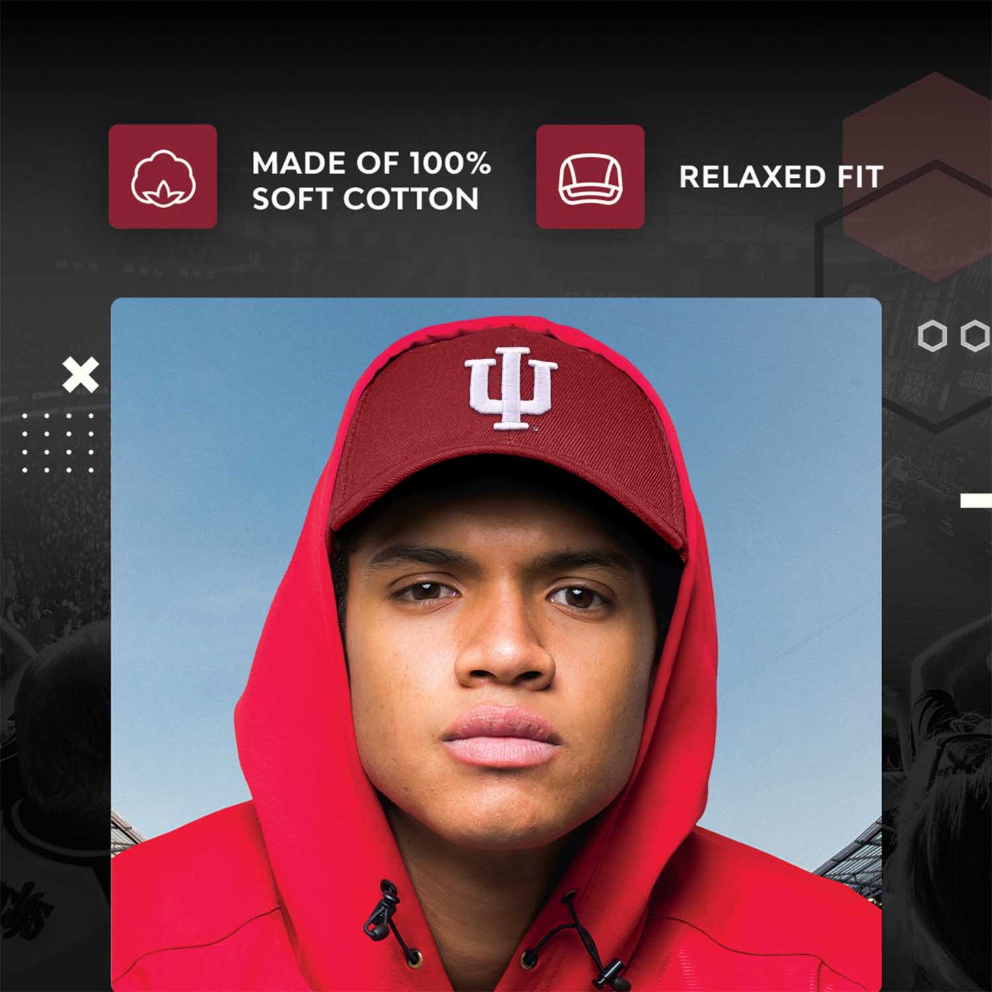 Indiana Hoosiers NCAA Adult Relaxed Fit Logo Hat - Cardinal