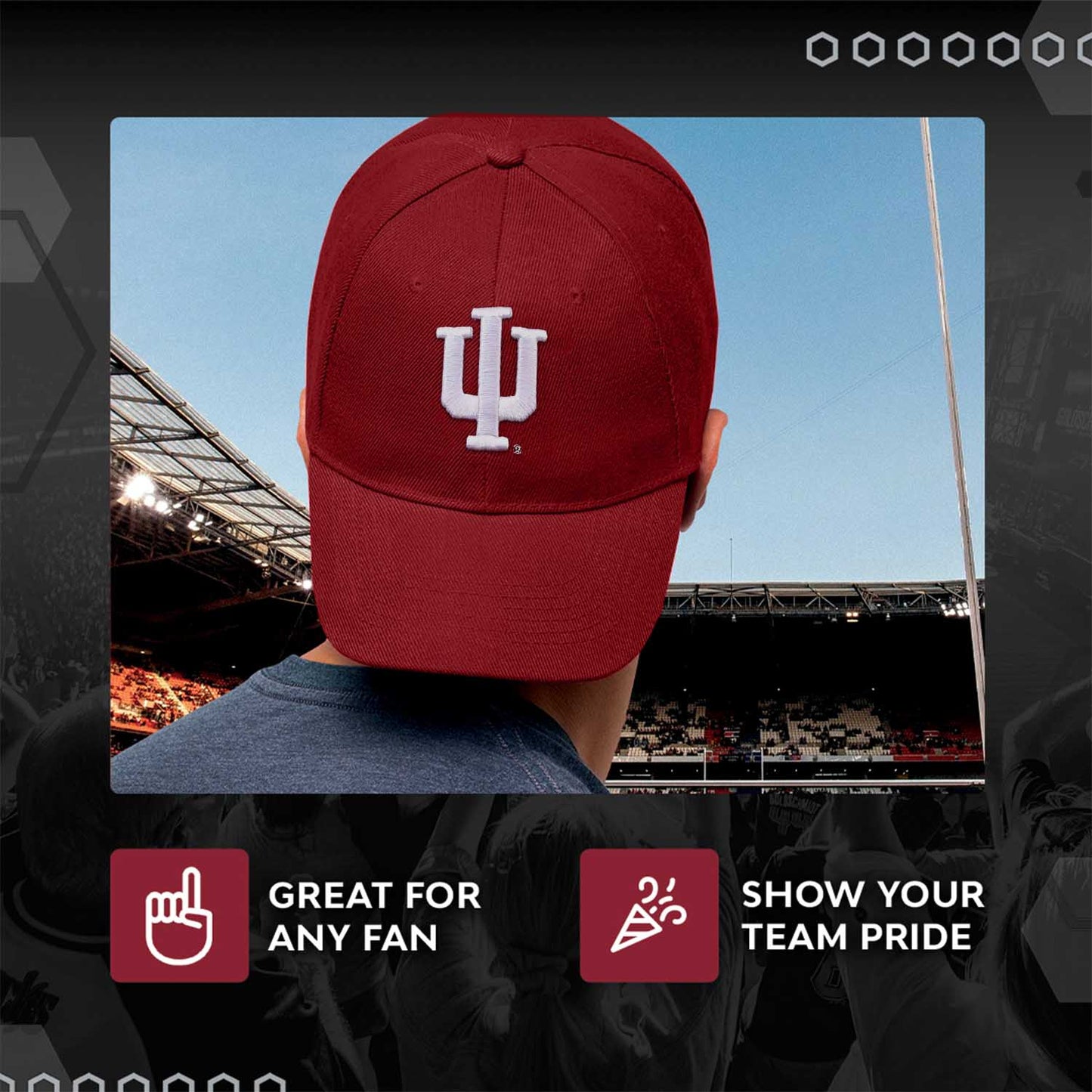 Indiana Hoosiers NCAA Adult Relaxed Fit Logo Hat - Cardinal