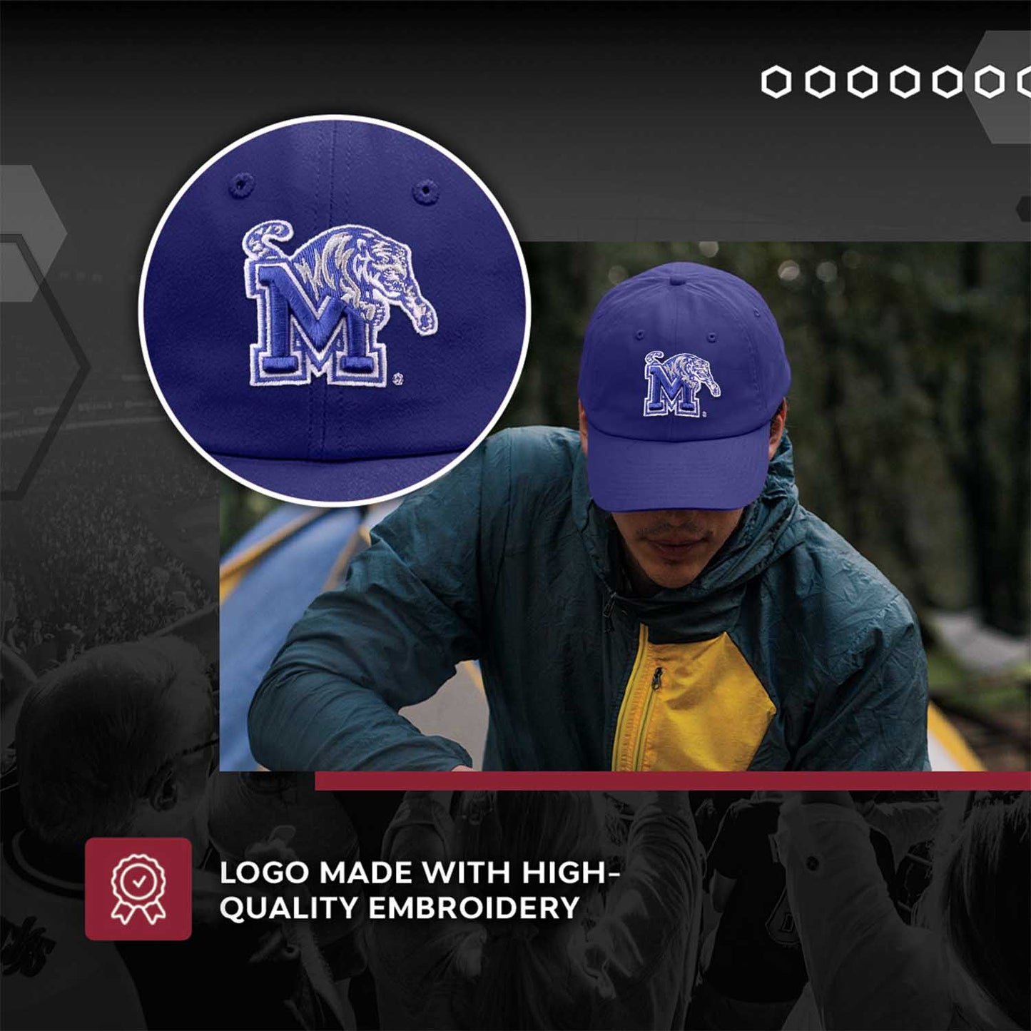 Memphis Tigers NCAA Adult Relaxed Fit Logo Hat - Royal