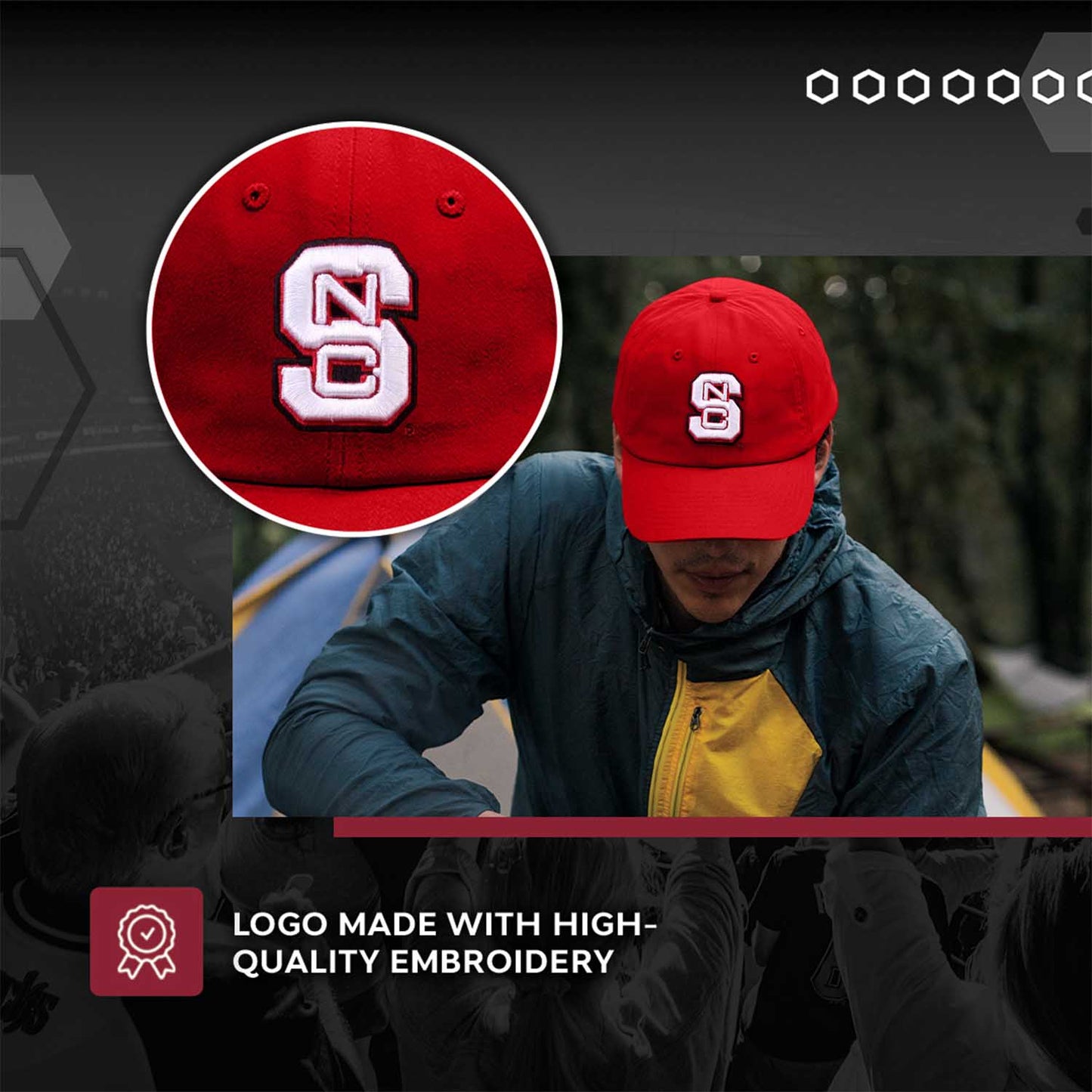 NC State Wolfpack NCAA Adult Relaxed Fit Logo Hat - Red