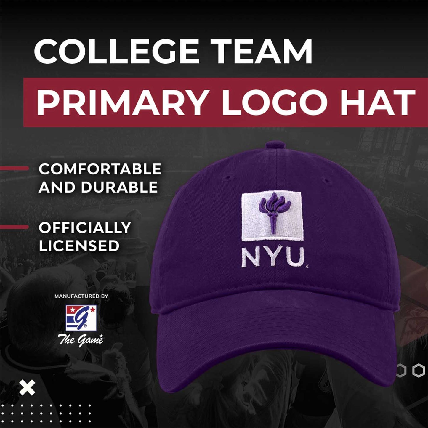 NYU Violets NCAA Adult Relaxed Fit Logo Hat - Purple