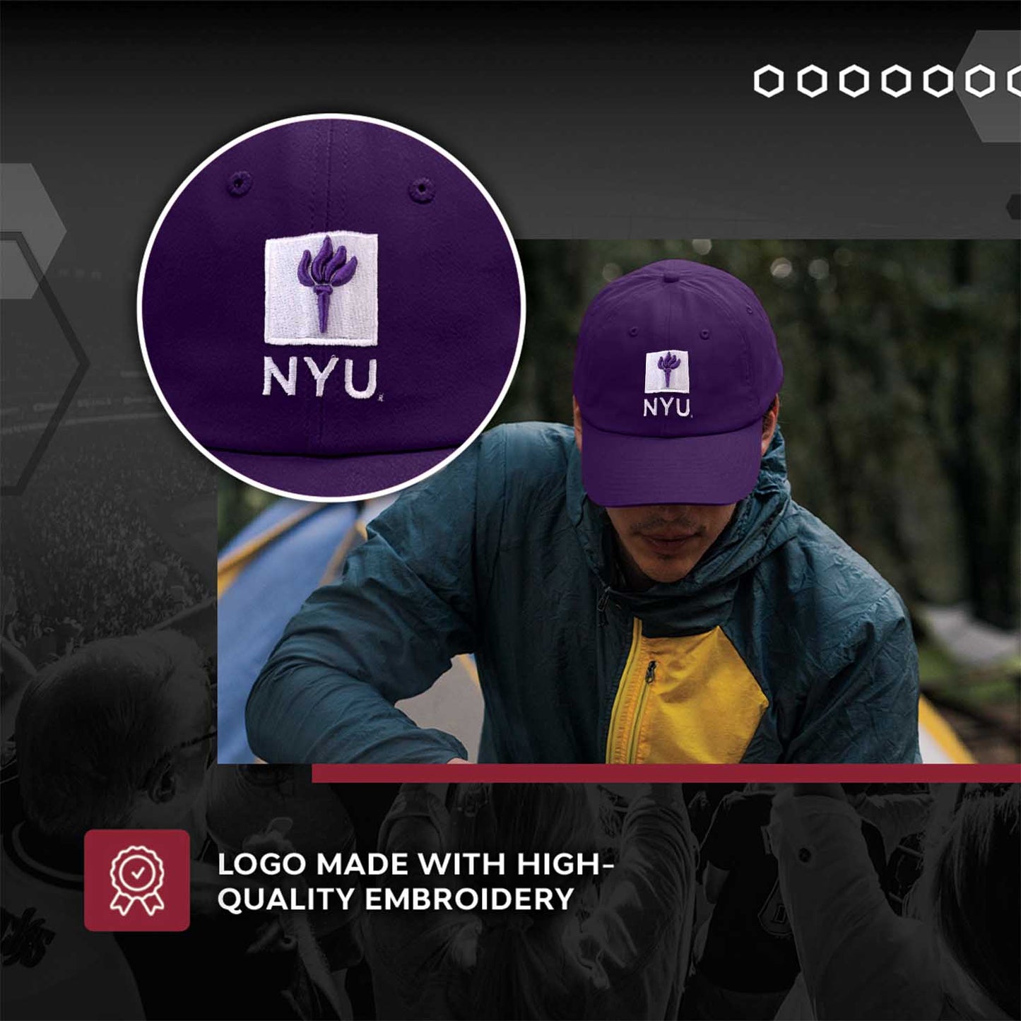 NYU Violets NCAA Adult Relaxed Fit Logo Hat - Purple