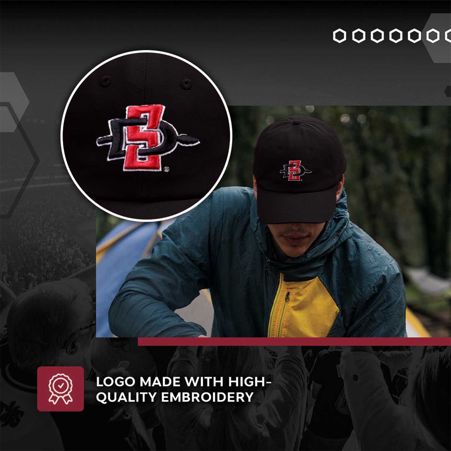 San Diego State Aztecs NCAA Adult Relaxed Fit Logo Hat - Black