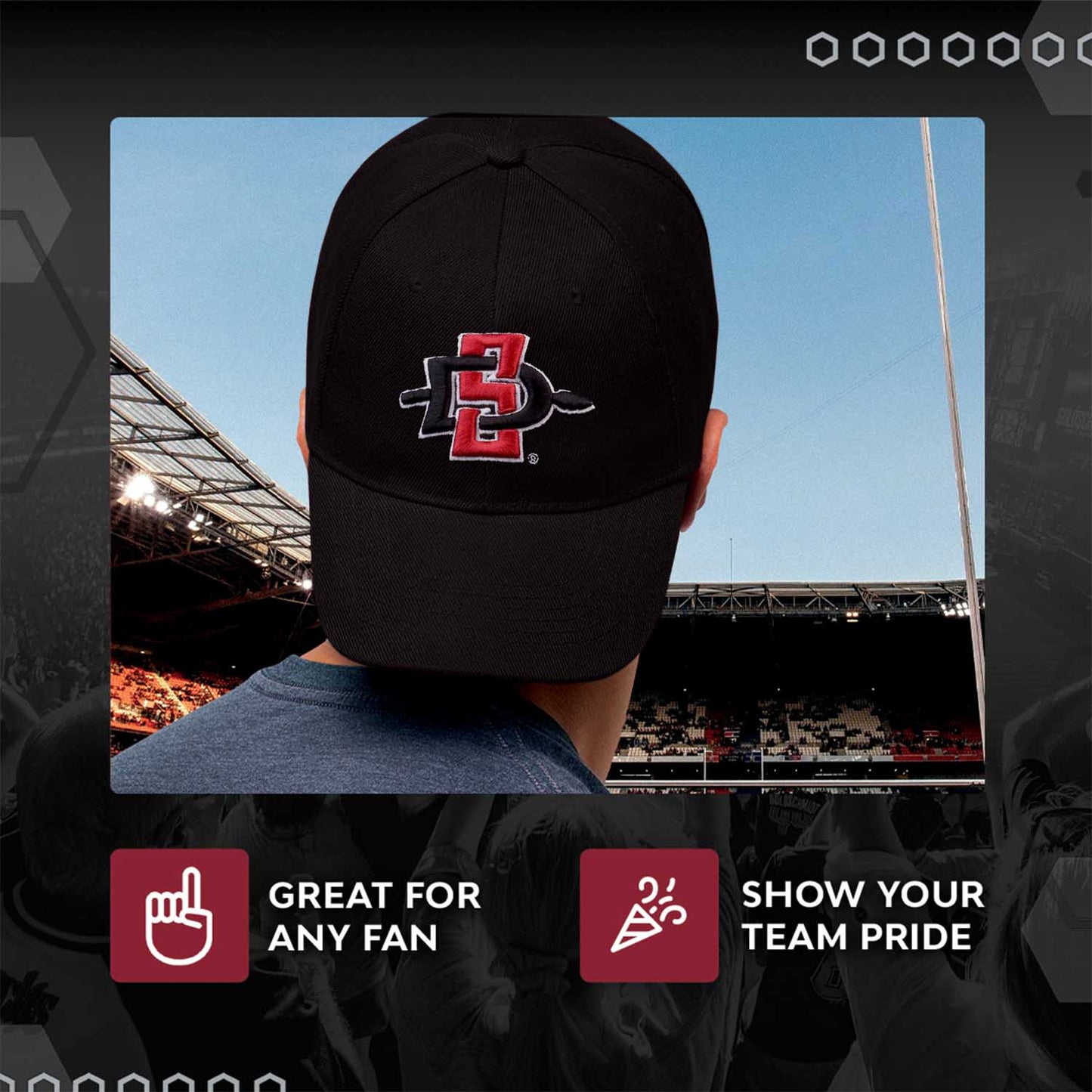 San Diego State Aztecs NCAA Adult Relaxed Fit Logo Hat - Black