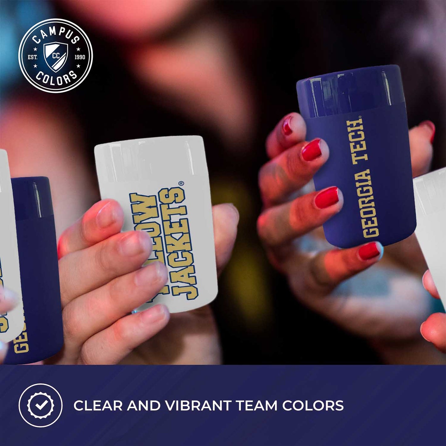 Georgia Tech Yellowjackets College and University 2-Pack Shot Glasses - Team Color