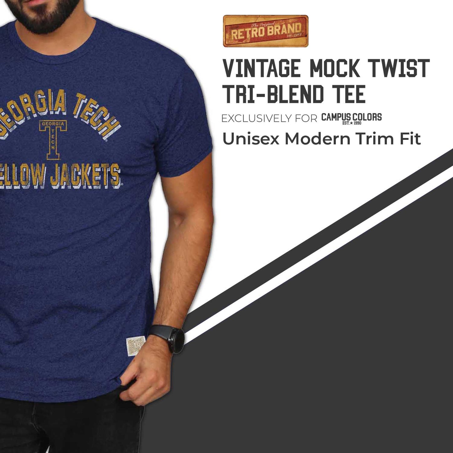 Georgia Tech Yellowjackets Adult College Team Color T-Shirt - Navy