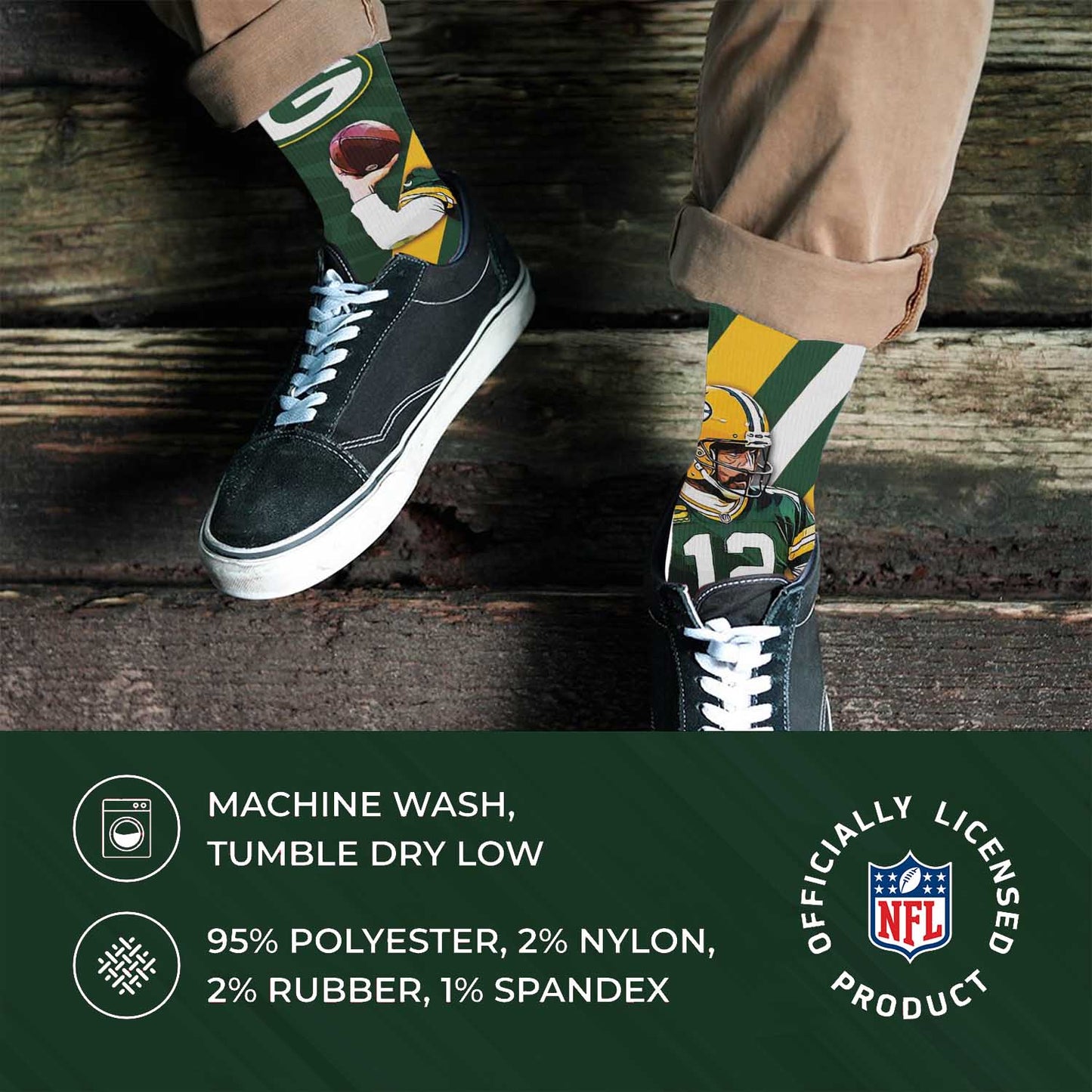 Green Bay Packers NFL Adult Player Stripe Sock - Green #12