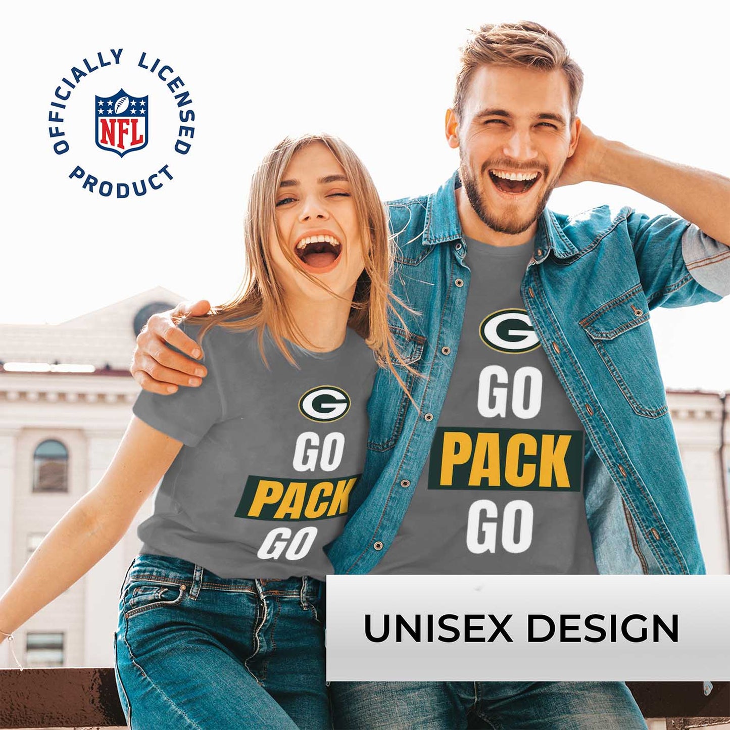 Green Bay Packers NFL Adult Team Slogan Unisex T-Shirt - Sport Gray
