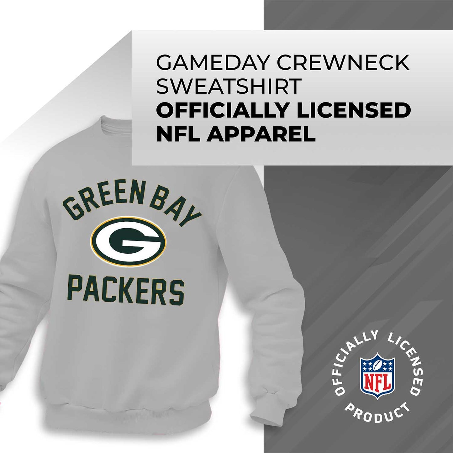 Green Bay Packers NFL Adult Gameday Football Crewneck Sweatshirt - Gray