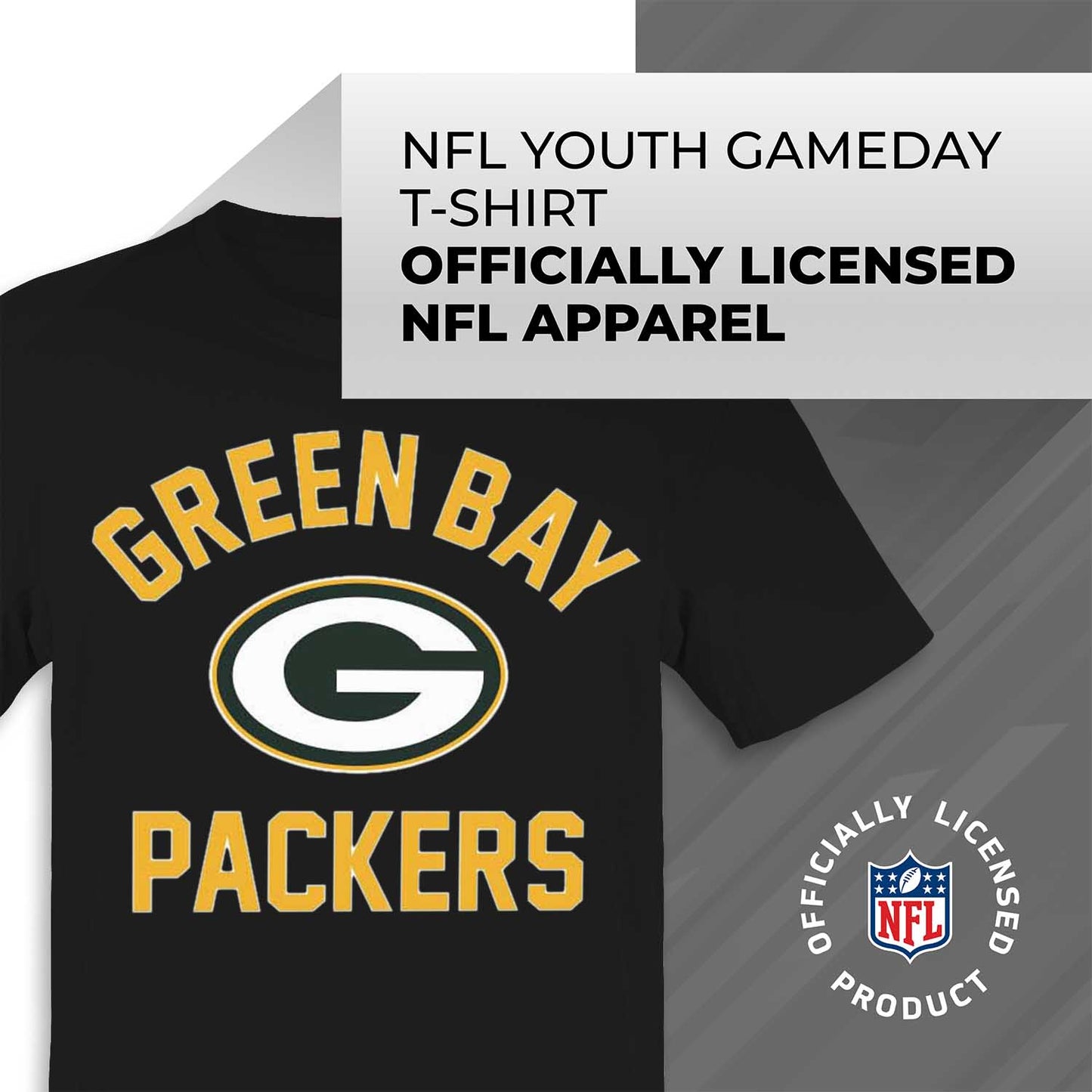 Green Bay Packers NFL Youth Gameday Football T-Shirt - Black