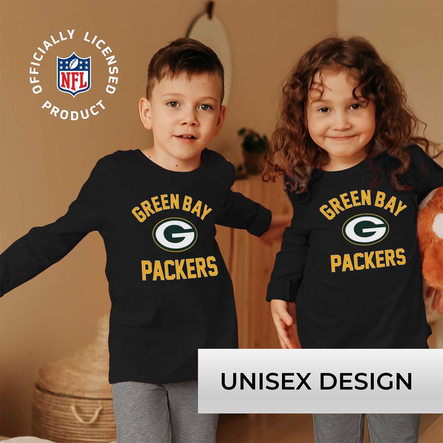Green Bay Packers NFL Gameday Youth Football Long Sleeve Shirt - Black