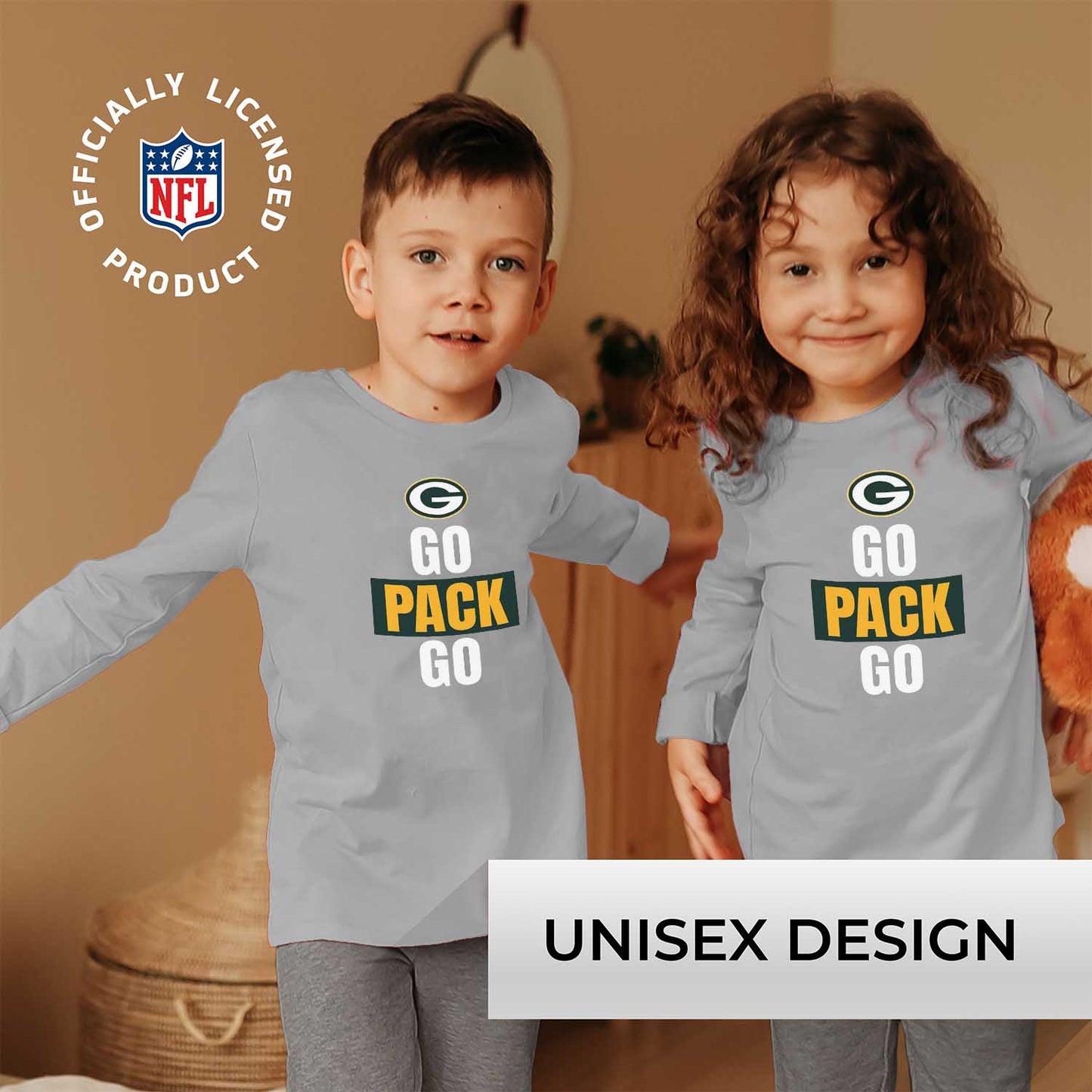 Green Bay Packers NFL Youth Team Slogan Long Sleeve Shirt - Gray