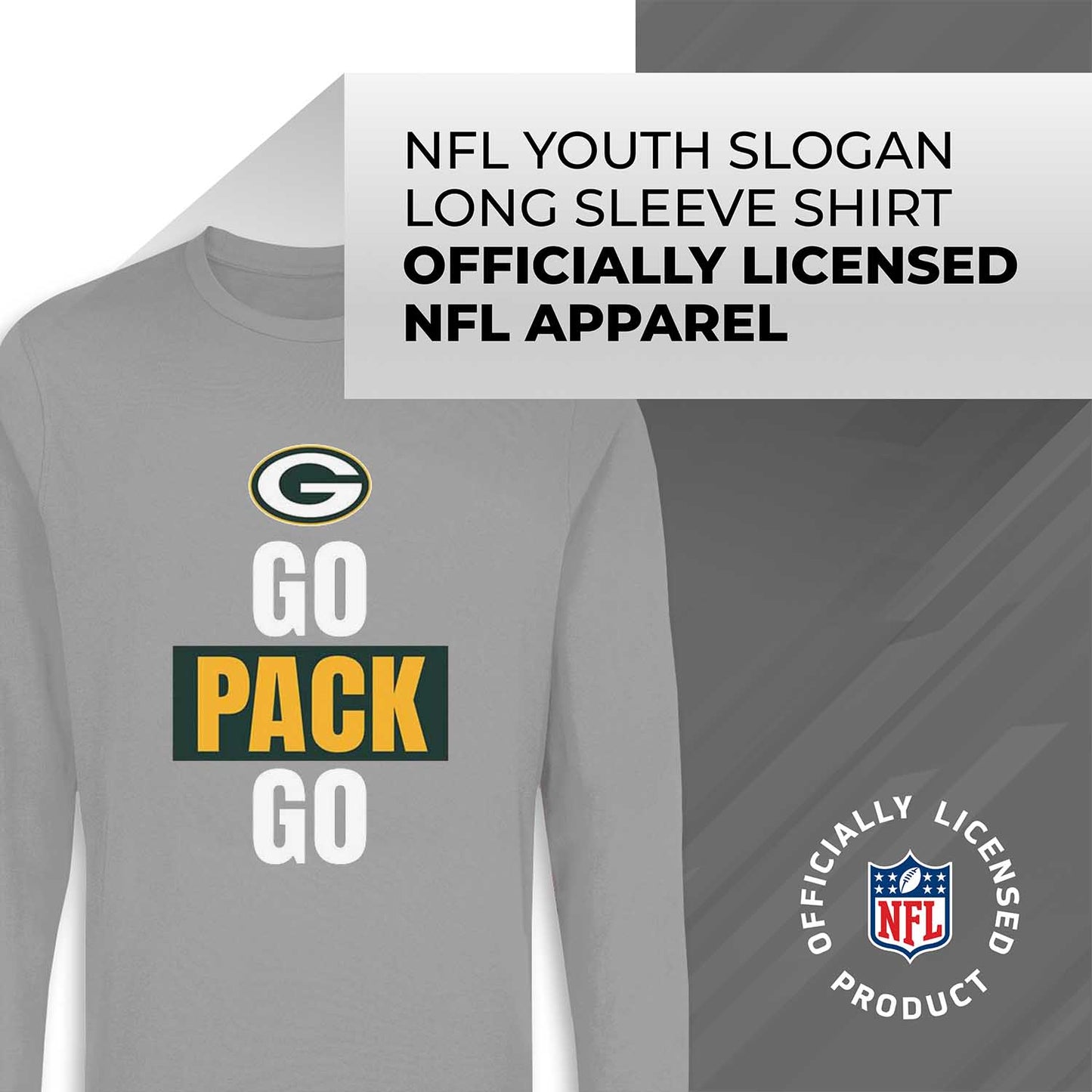 Green Bay Packers NFL Youth Team Slogan Long Sleeve Shirt - Gray