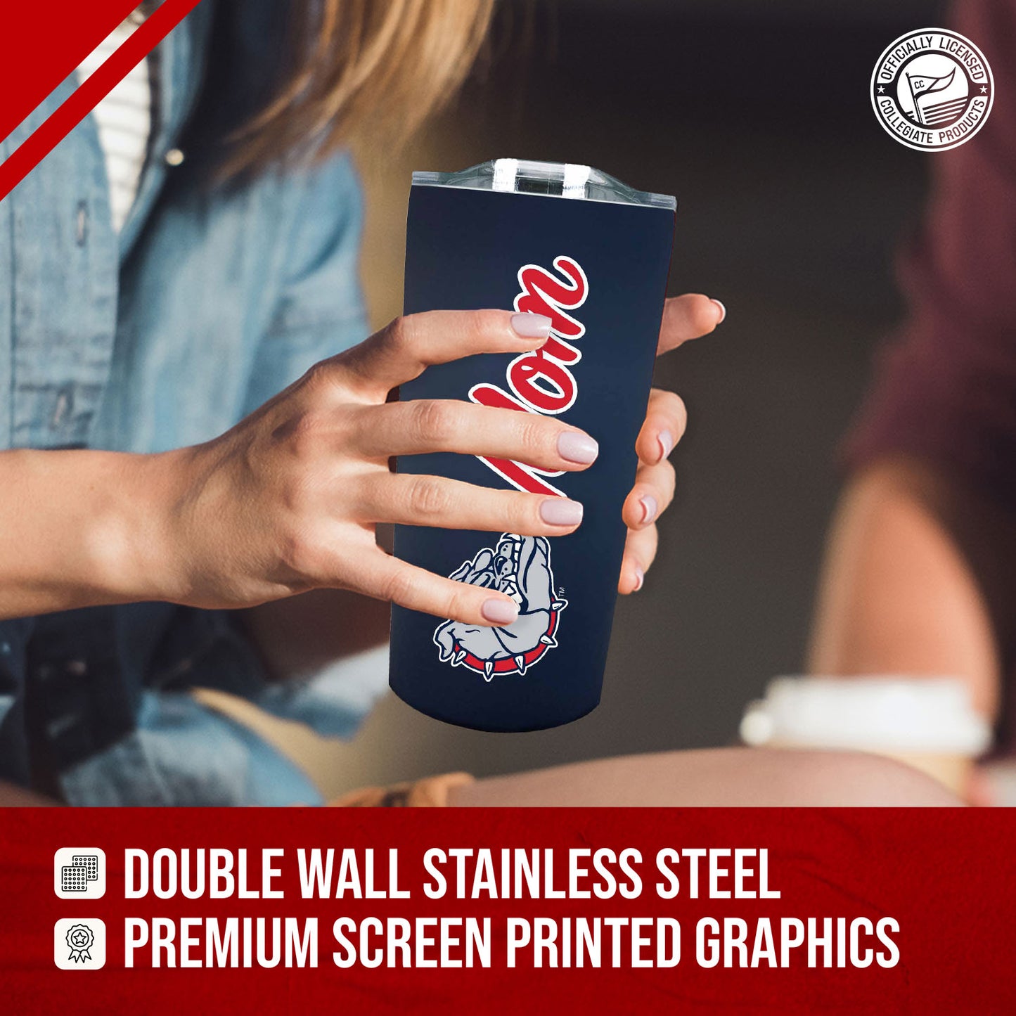 Gonzaga Bulldogs NCAA Stainless Steel Travel Tumbler for Mom - Navy