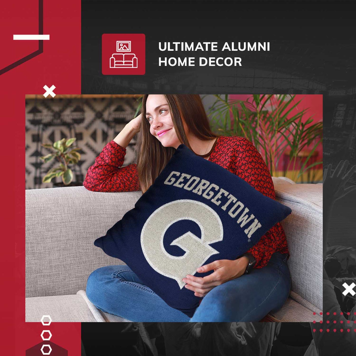 Georgetown Hoyas NCAA Decorative Pillow - Navy