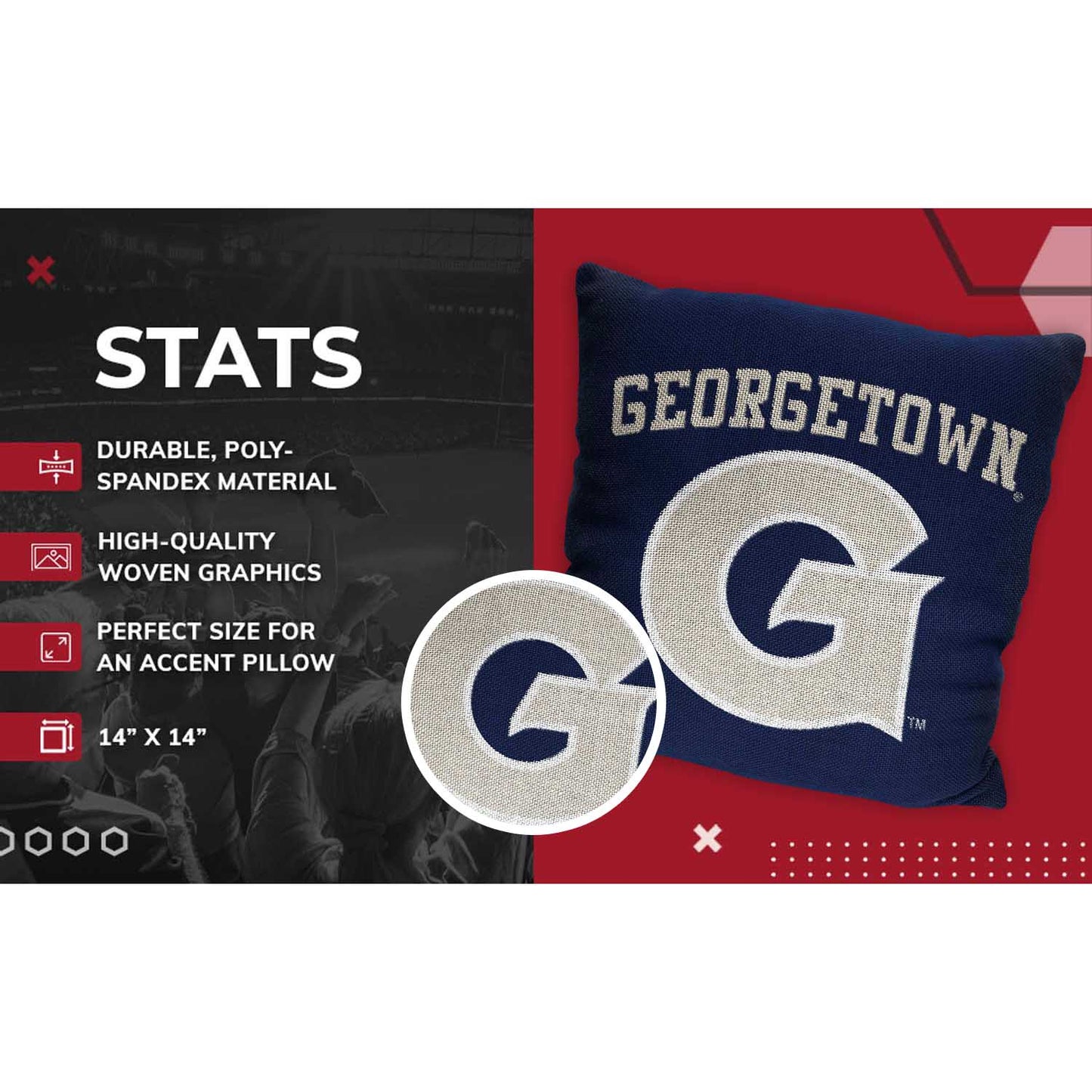 Georgetown Hoyas NCAA Decorative Pillow - Navy