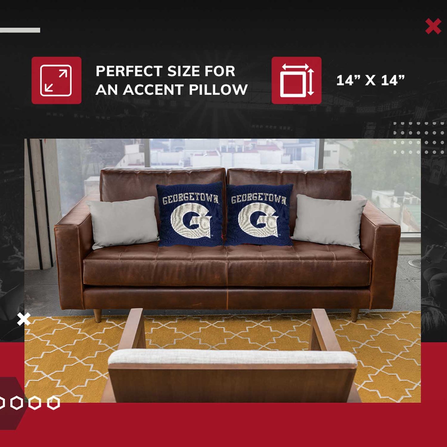 Georgetown Hoyas NCAA Decorative Pillow - Navy