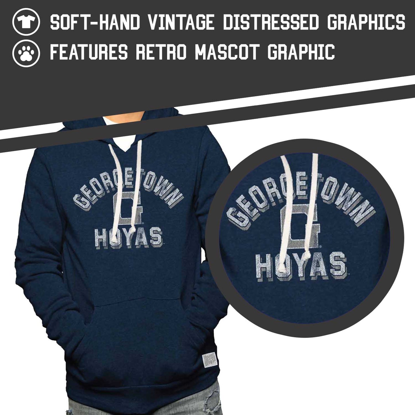 Georgetown Hoyas Adult University Hoodie - Navy