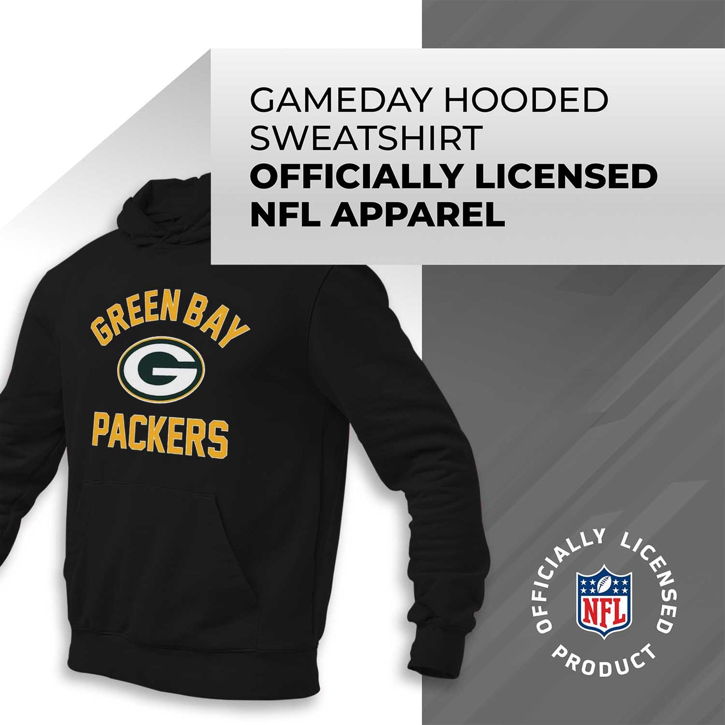 Green Bay Packers NFL Adult Gameday Hooded Sweatshirt - Black