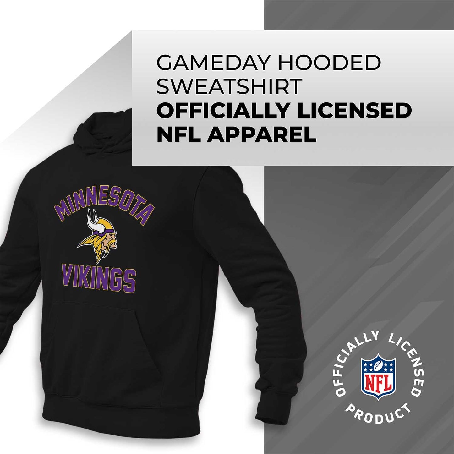 Minnesota Vikings NFL Adult Gameday Hooded Sweatshirt - Black