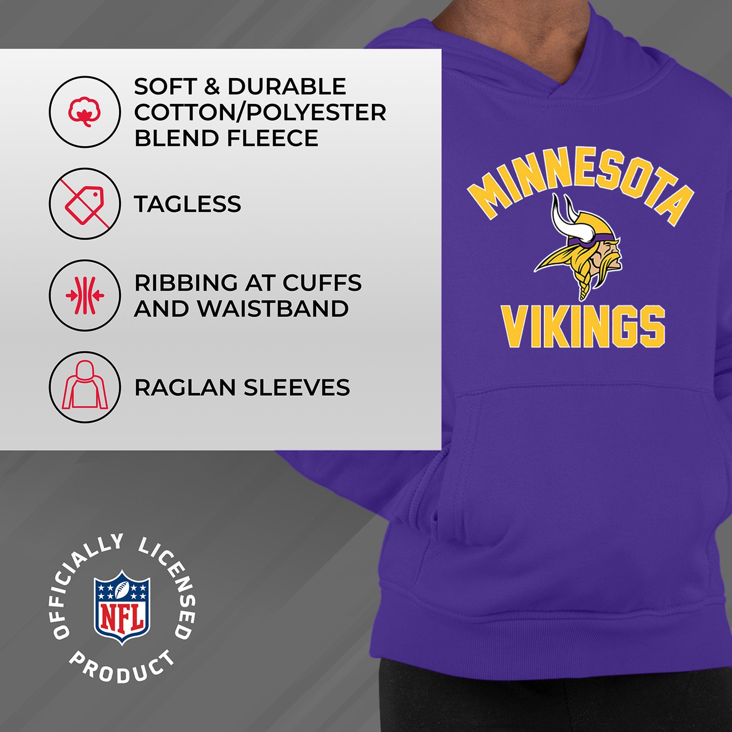 Minnesota Vikings NFL Youth Gameday Hooded Sweatshirt - Purple