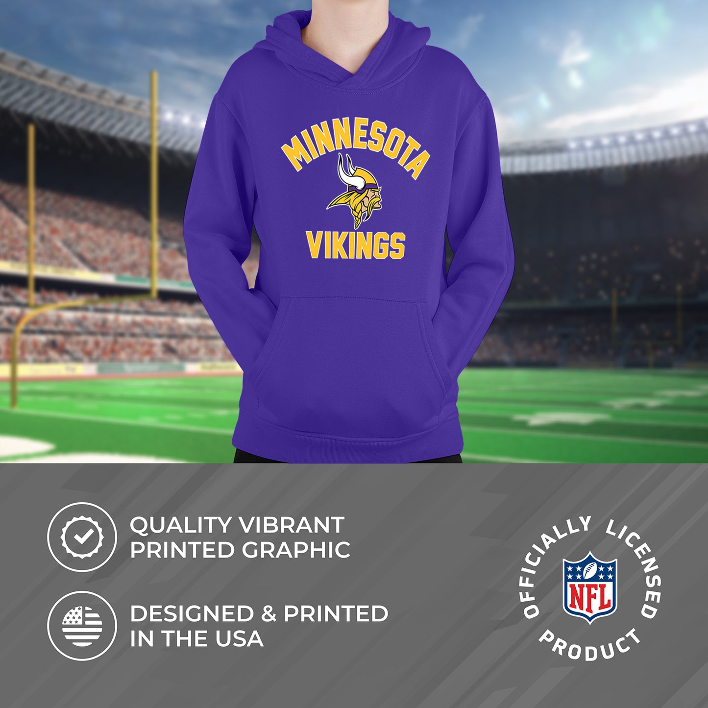 Minnesota Vikings NFL Youth Gameday Hooded Sweatshirt - Purple