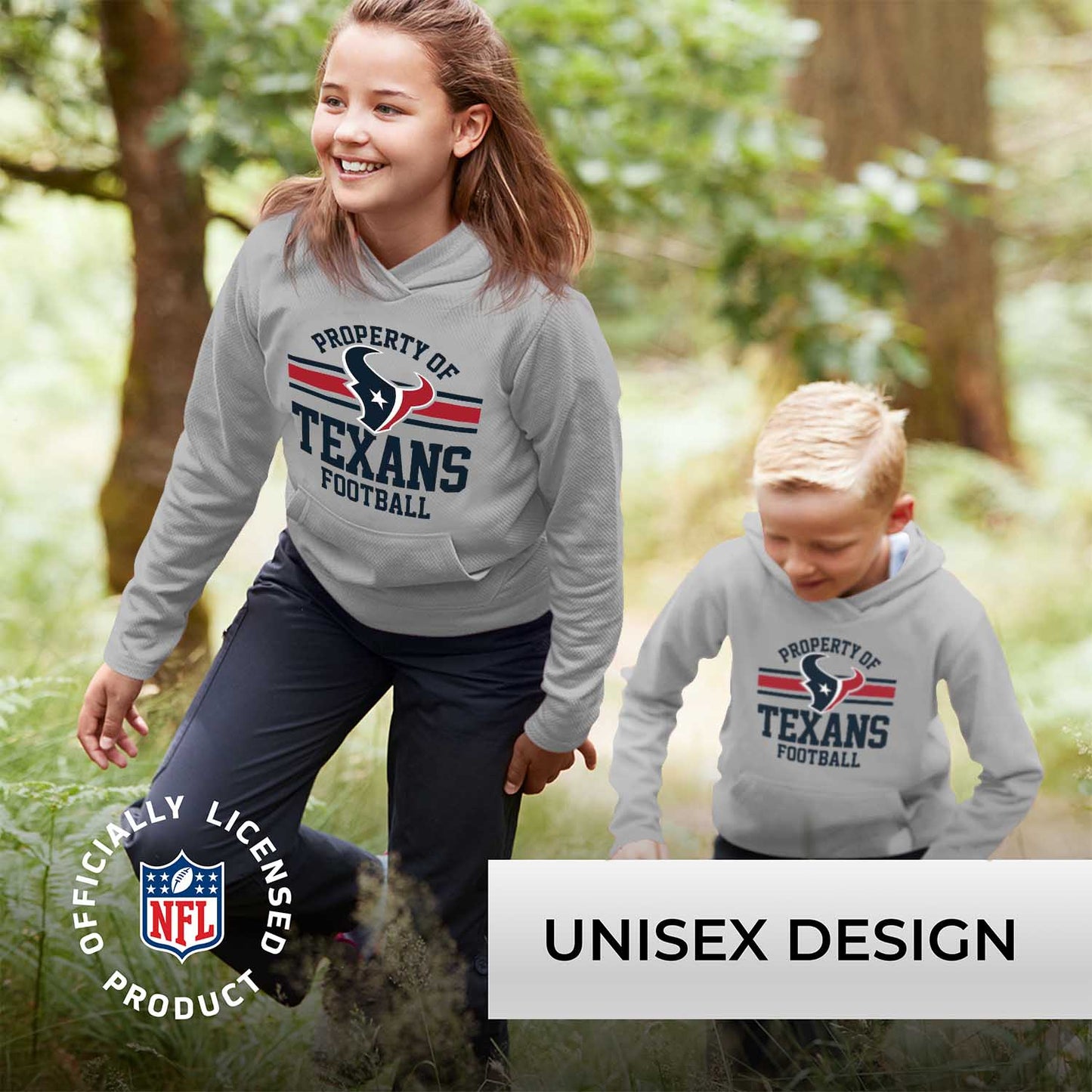 Houston Texans NFL Youth Property Of Hooded Sweatshirt - Sport Gray