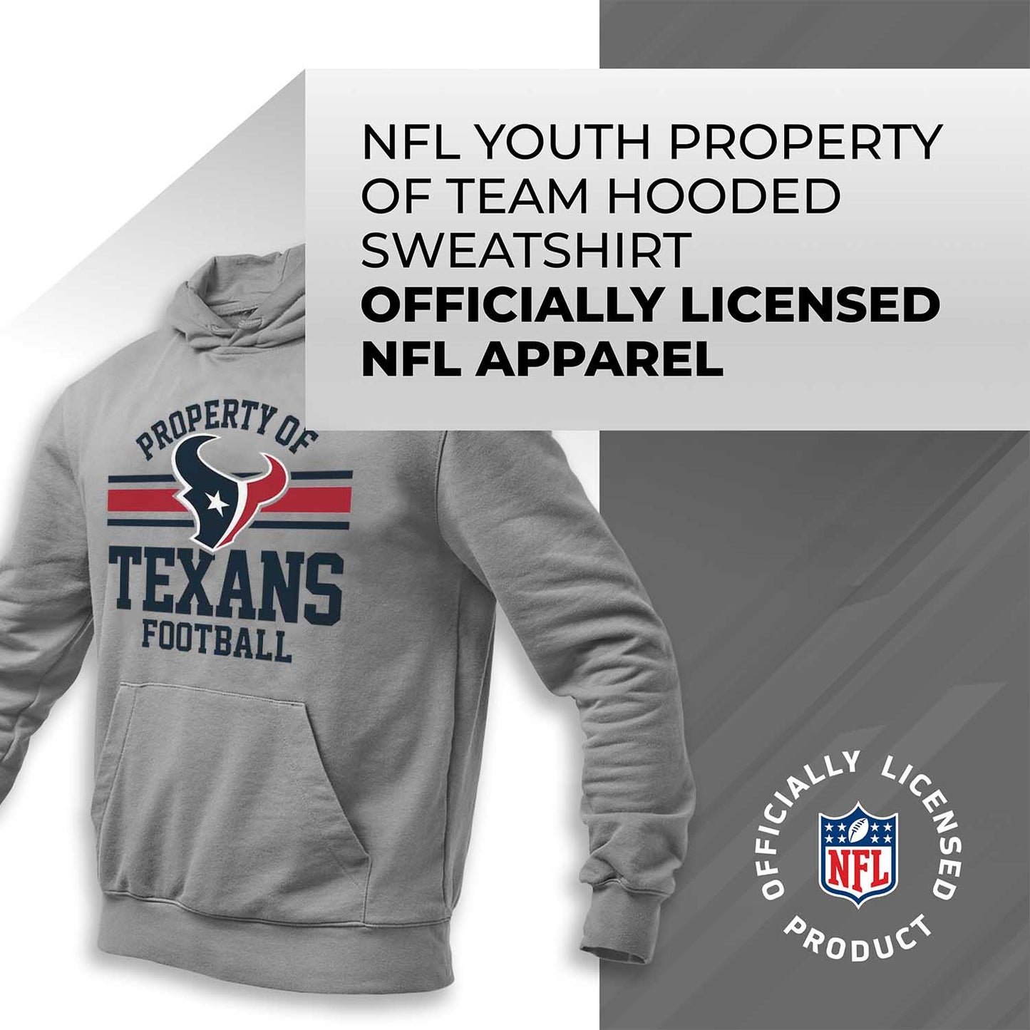 Houston Texans NFL Youth Property Of Hooded Sweatshirt - Sport Gray
