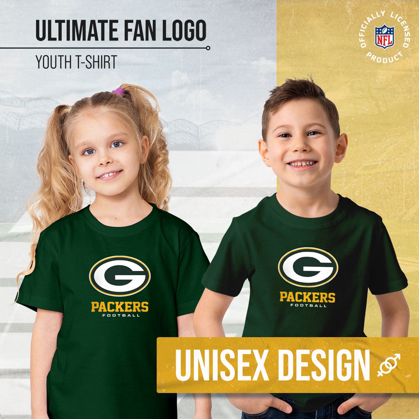Green Bay Packers Youth NFL Ultimate Fan Logo Short Sleeve T-Shirt - Green