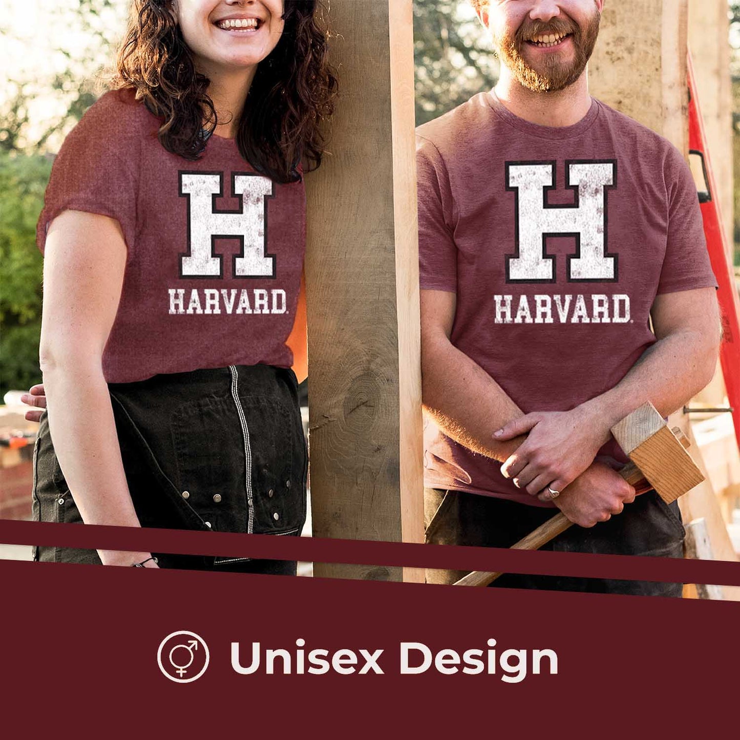 Harvard Crimson Adult MVP Heathered Cotton Blend T-Shirt - Maroon