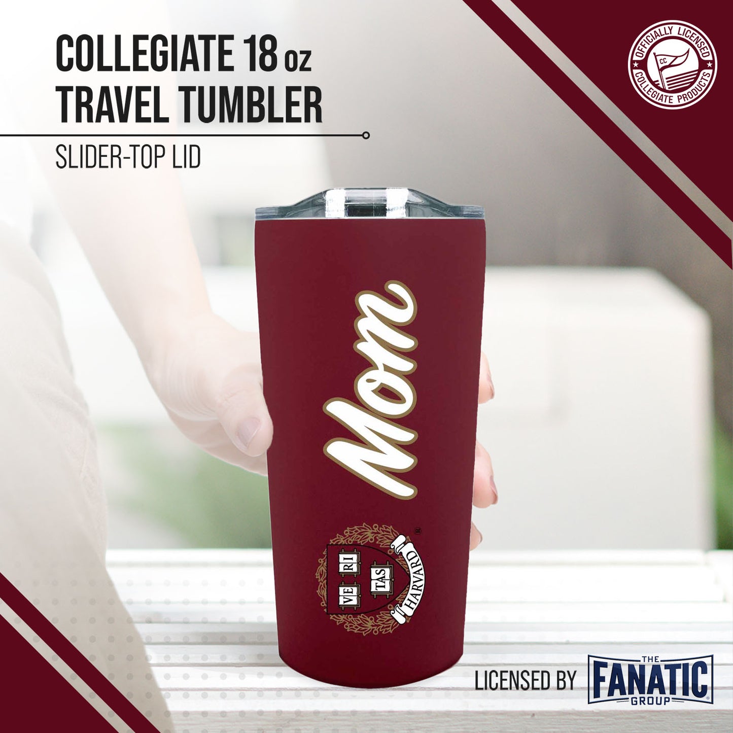 Harvard Crimson NCAA Stainless Steel Travel Tumbler for Mom - Crimson
