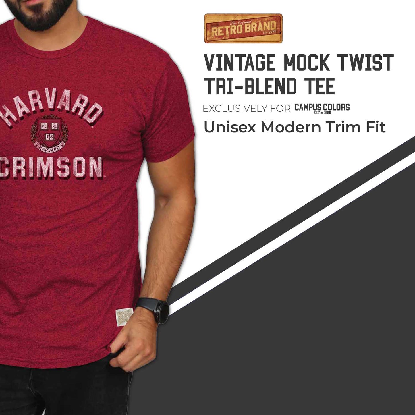 Harvard Crimson Adult College Team Color T-Shirt - Crimson