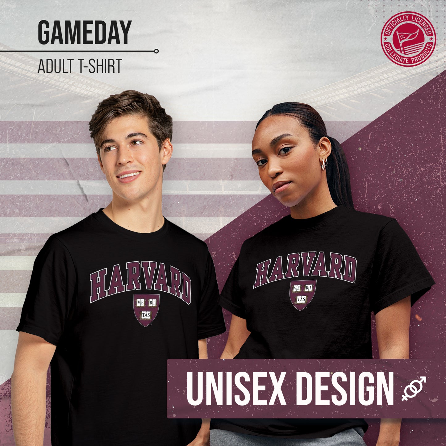 Harvard Crimson NCAA Adult Gameday Cotton T-Shirt - Black