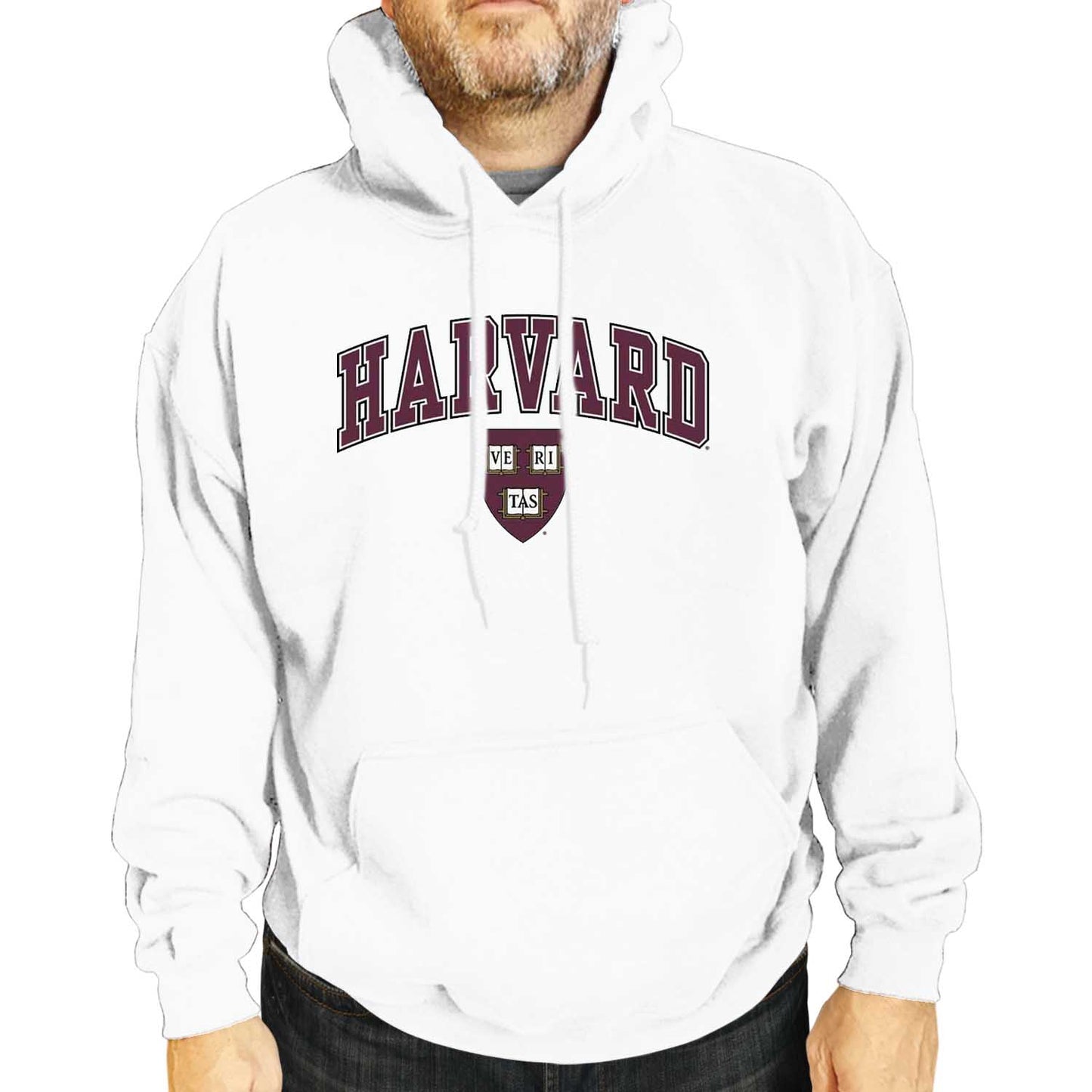 Harvard Crimson Adult Arch & Logo Soft Style Gameday Hooded Sweatshirt - White