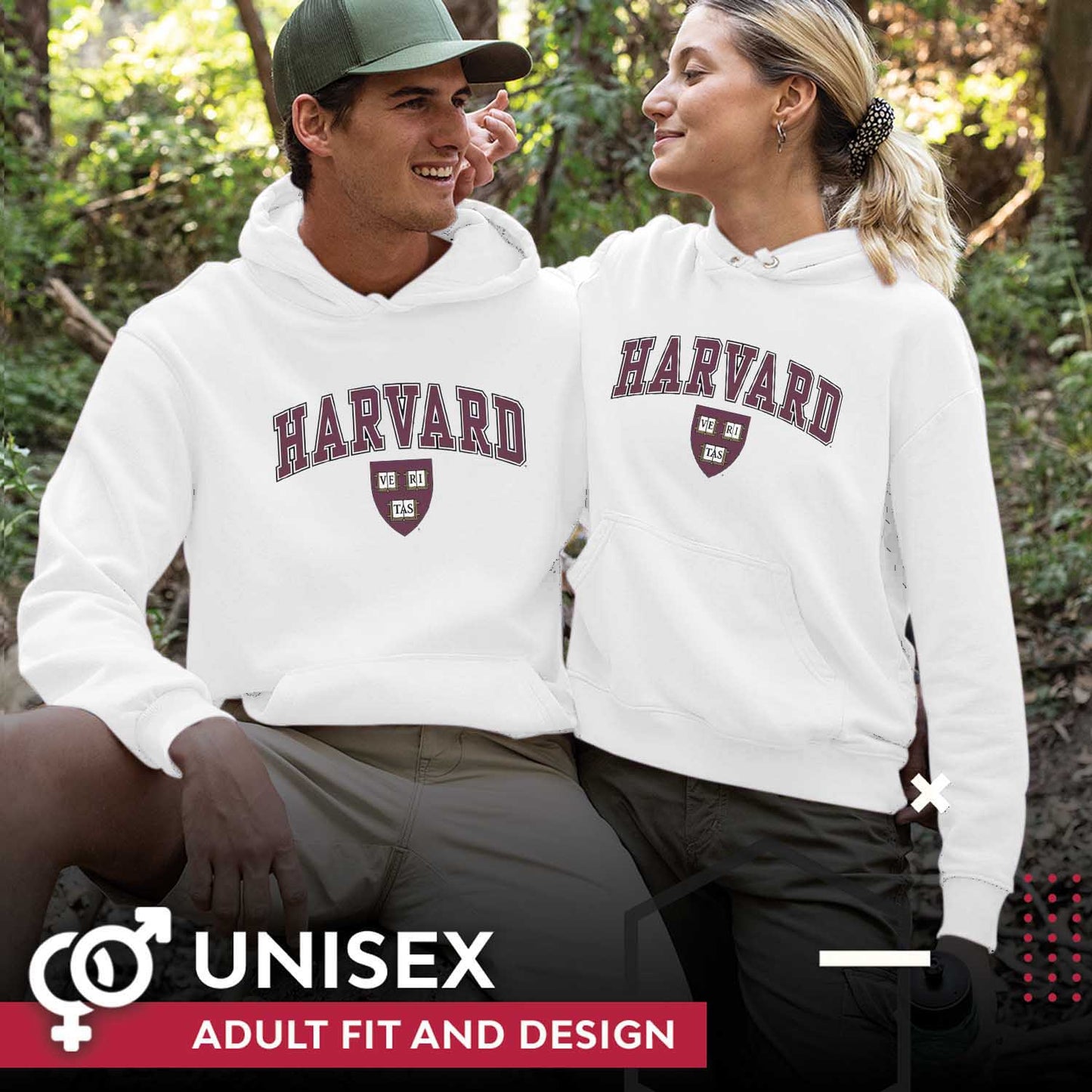 Harvard Crimson Adult Arch & Logo Soft Style Gameday Hooded Sweatshirt - White