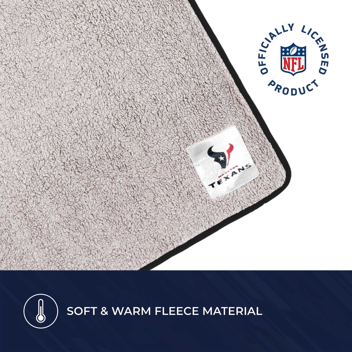 Houston Texans NFL Silk Touch Sherpa Throw Blanket - Navy
