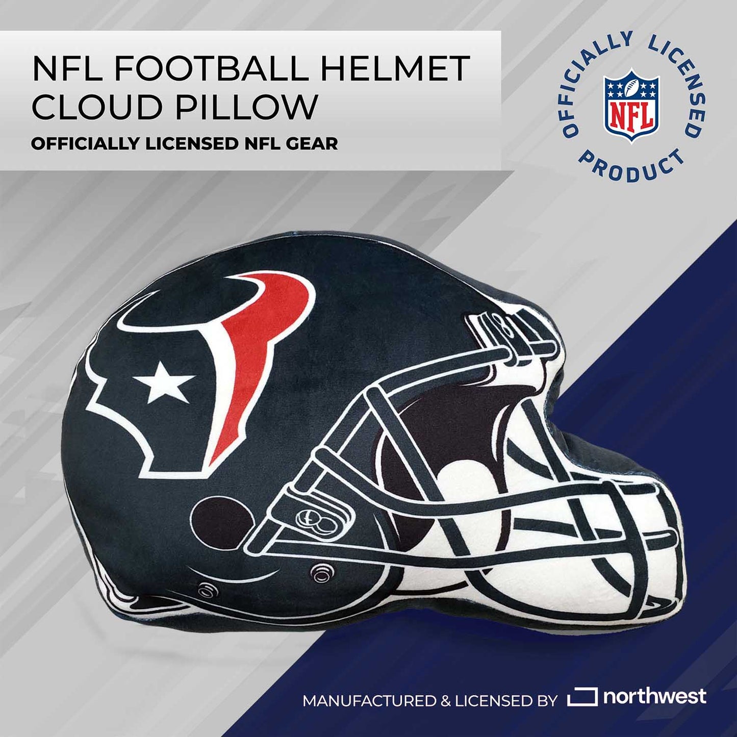 Houston Texans NFL Helmet Football Super Soft Plush Pillow - Navy
