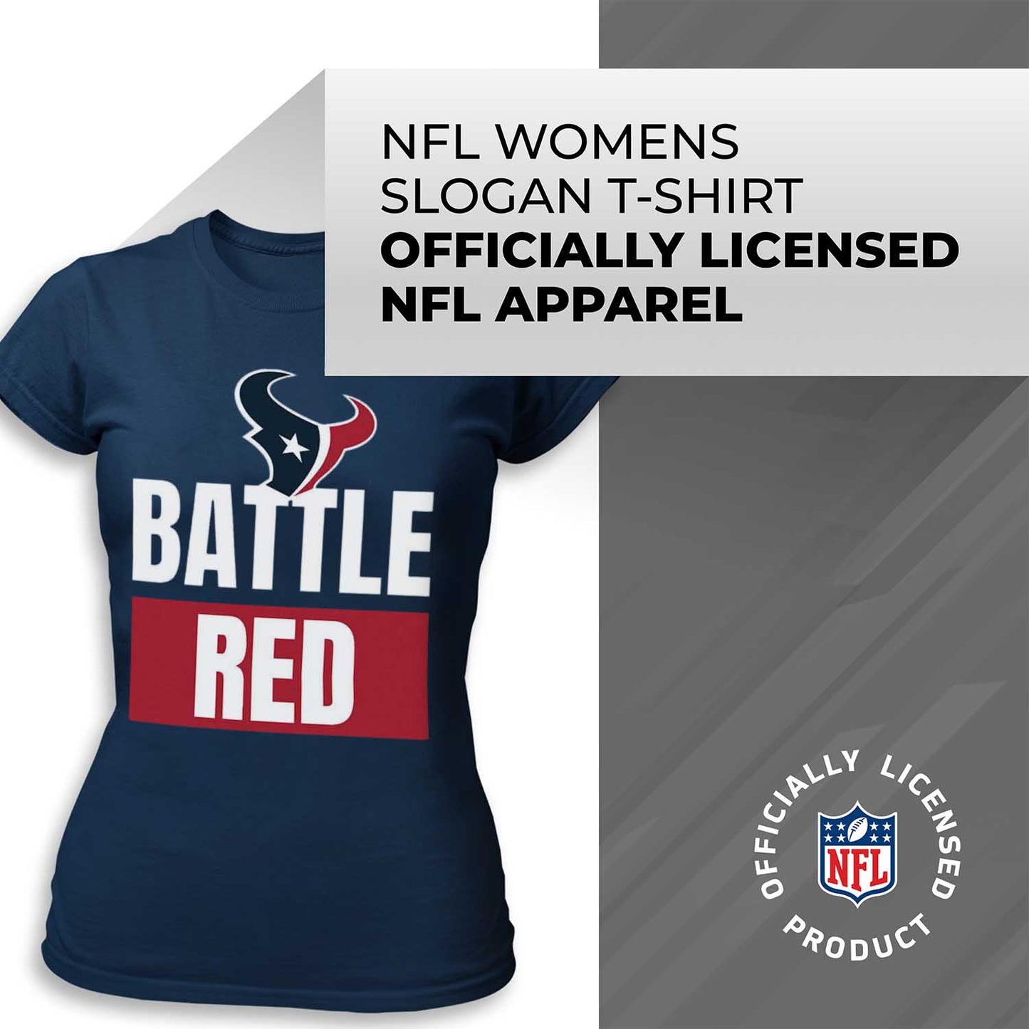 Houston Texans NFL Womens Plus Size Team Slogan Short Sleeve T-Shirt - Navy