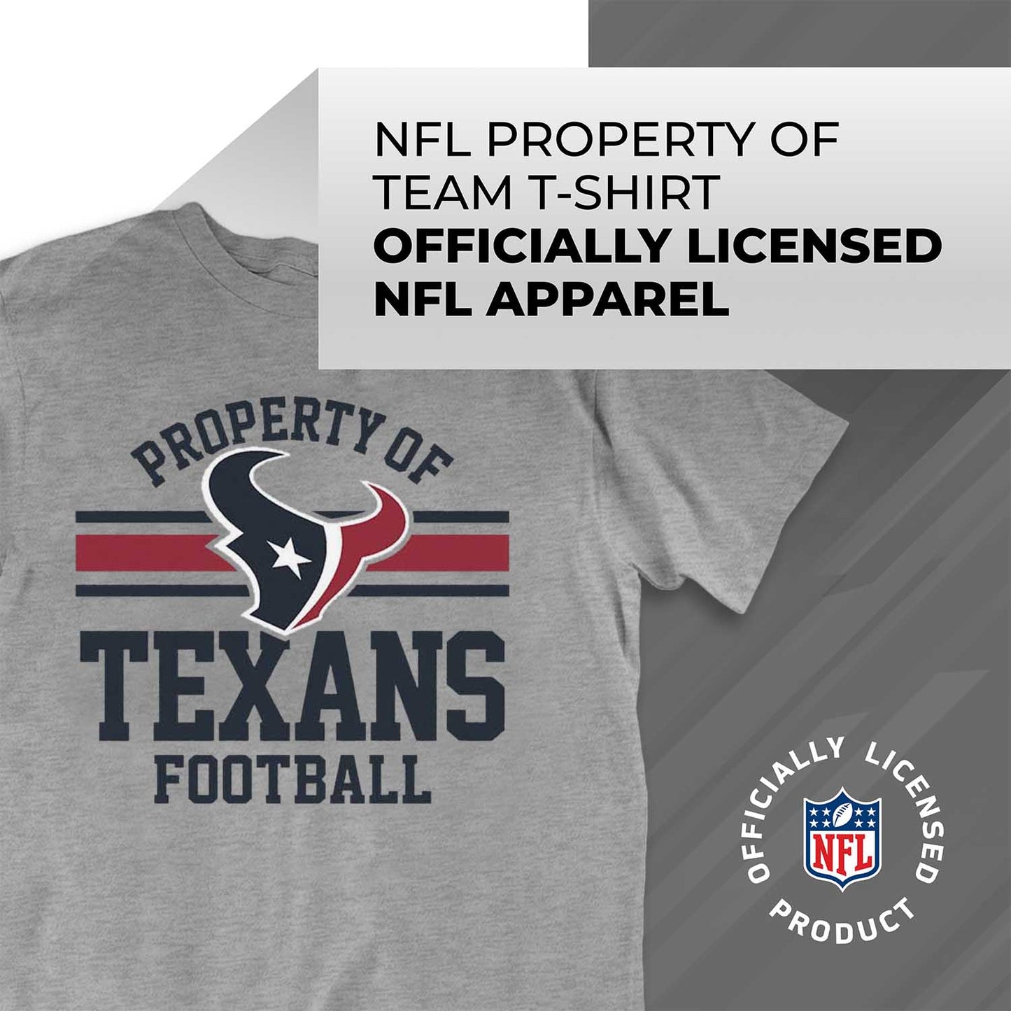 Houston Texans NFL Adult Property Of T-Shirt - Sport Gray