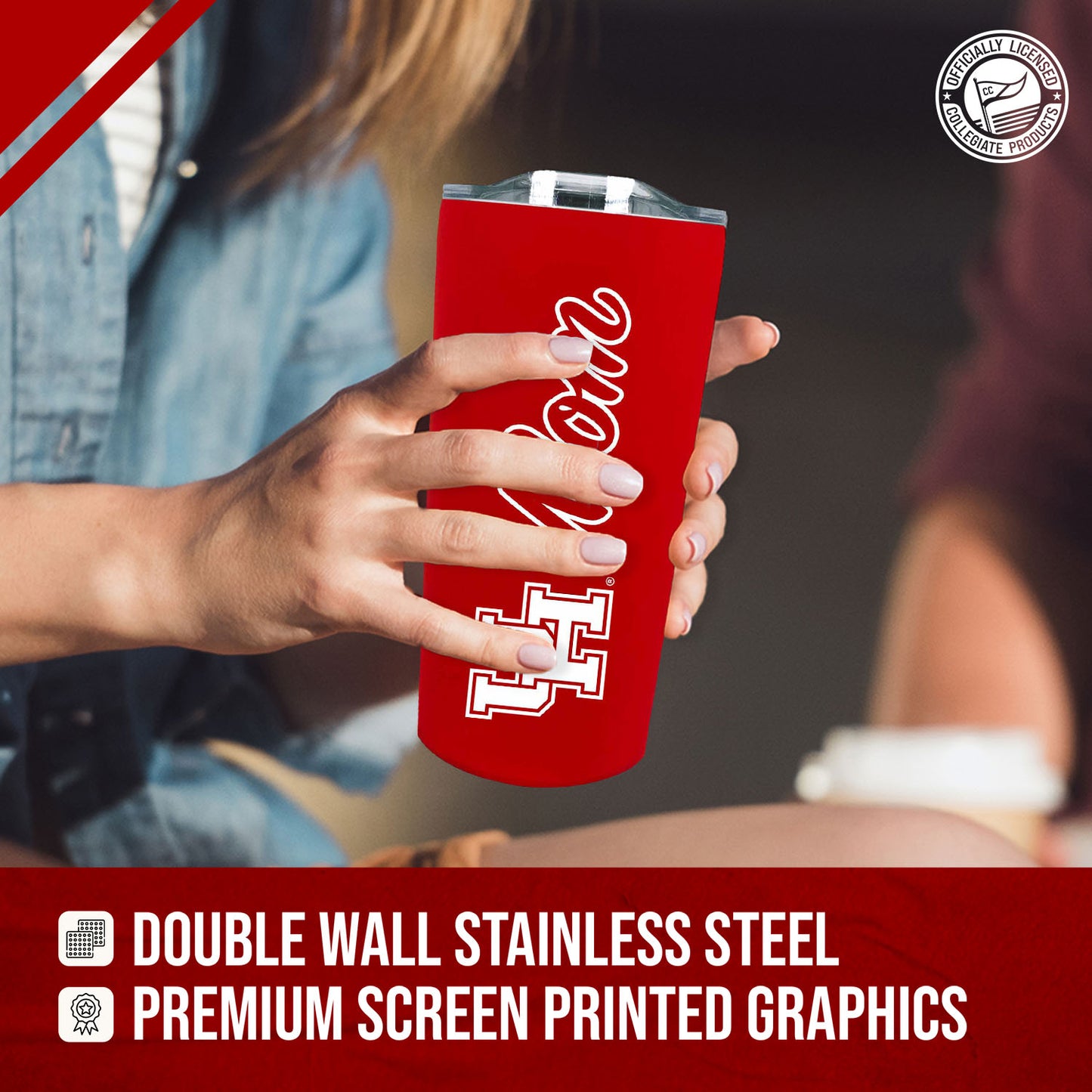 Houston Cougars NCAA Stainless Steel Travel Tumbler for Mom - Red