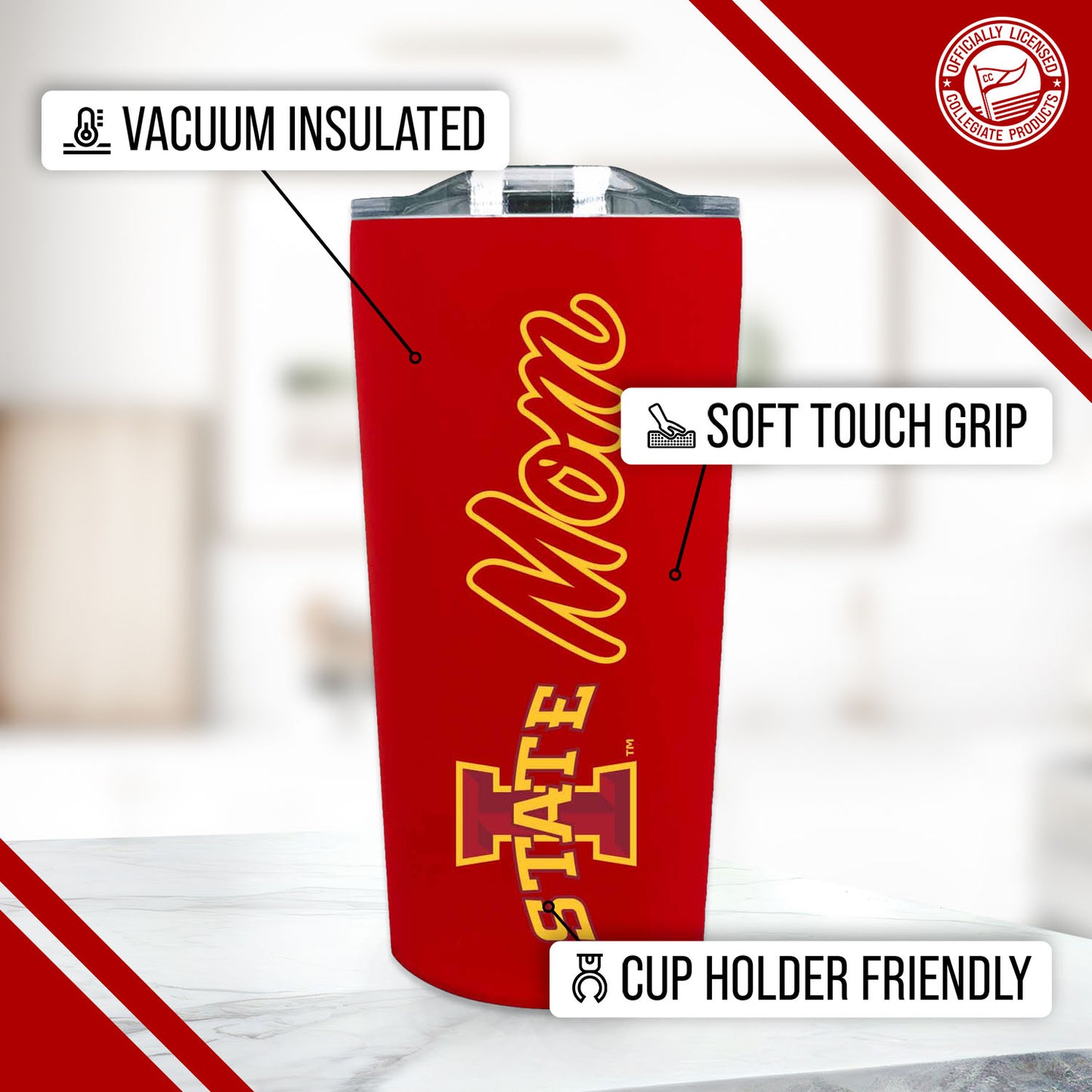 Iowa State Cyclones NCAA Stainless Steel Travel Tumbler for Mom - Maroon