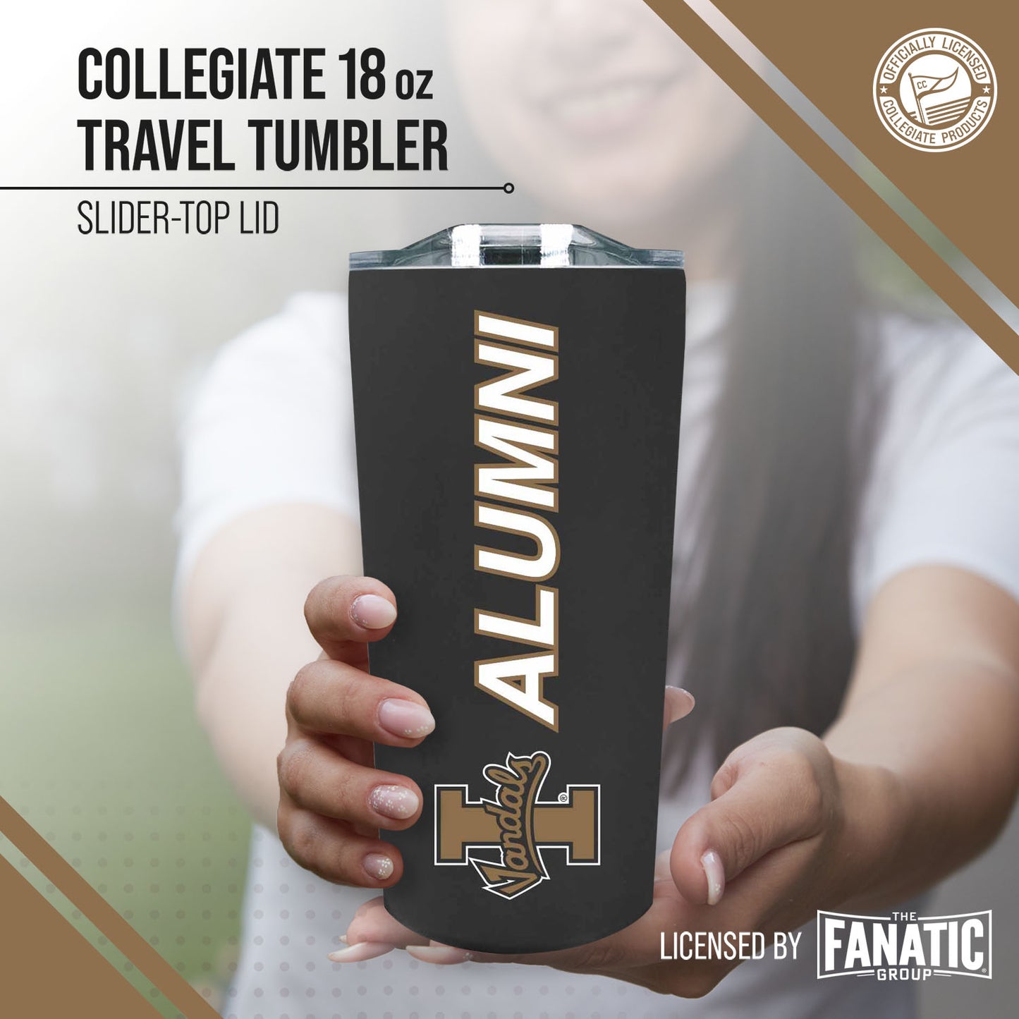 Idaho Vandals Collegiate Stainless Steel Travel Tumbler for Alumni - Black