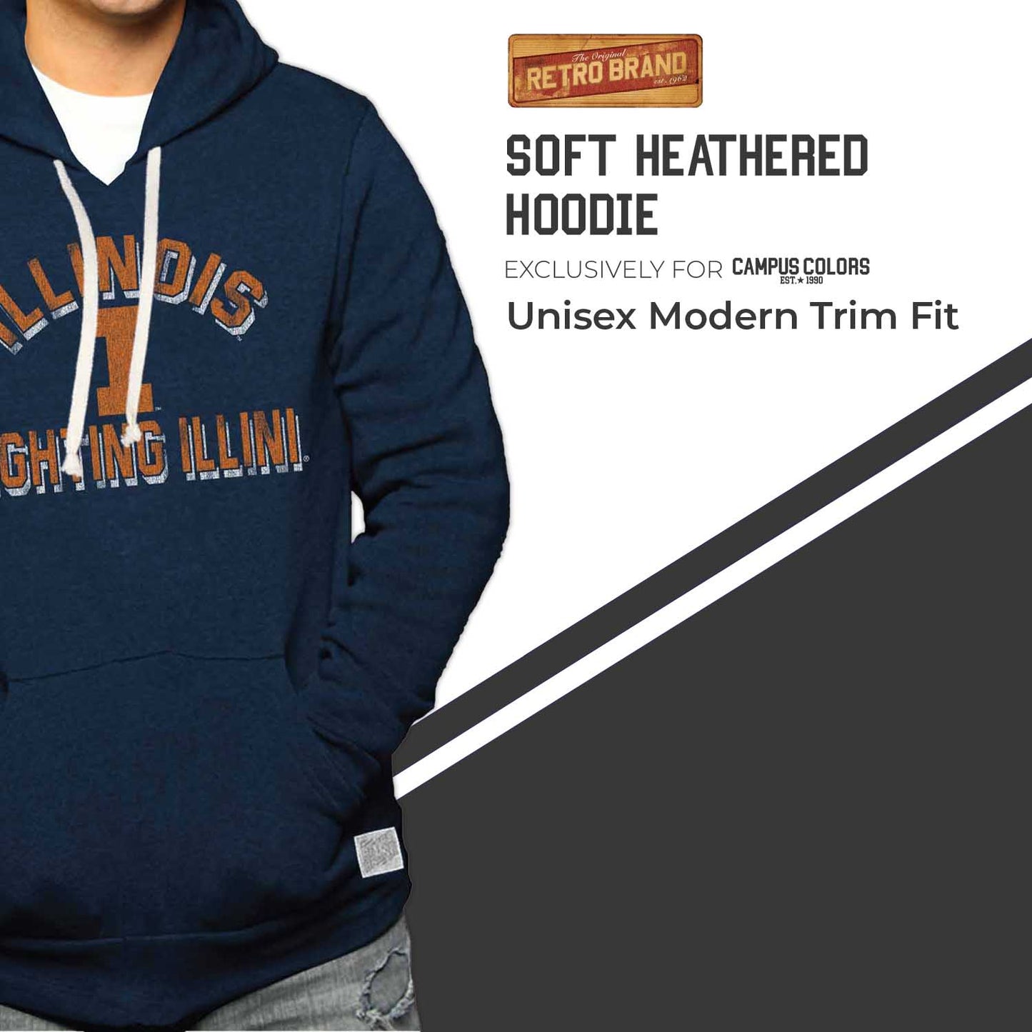Illinois Fighting Illini Adult University Hoodie - Navy