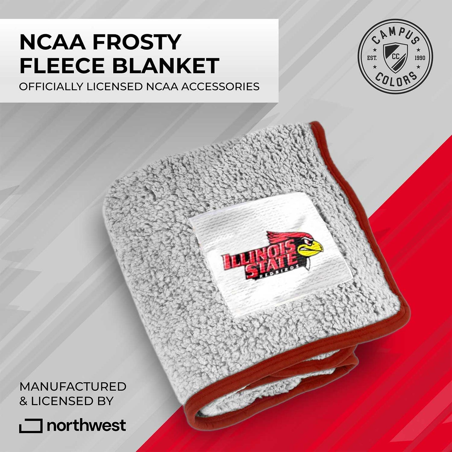 Illinois State Redbirds NCAA Silk Sherpa College Throw Blanket - Red