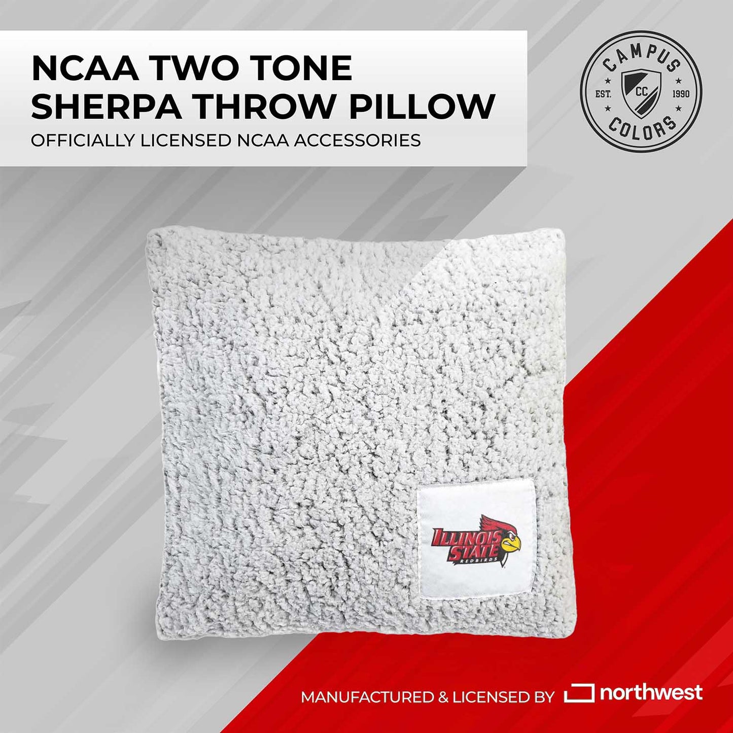Illinois State Redbirds Two Tone Sherpa Throw Pillow - Team Color