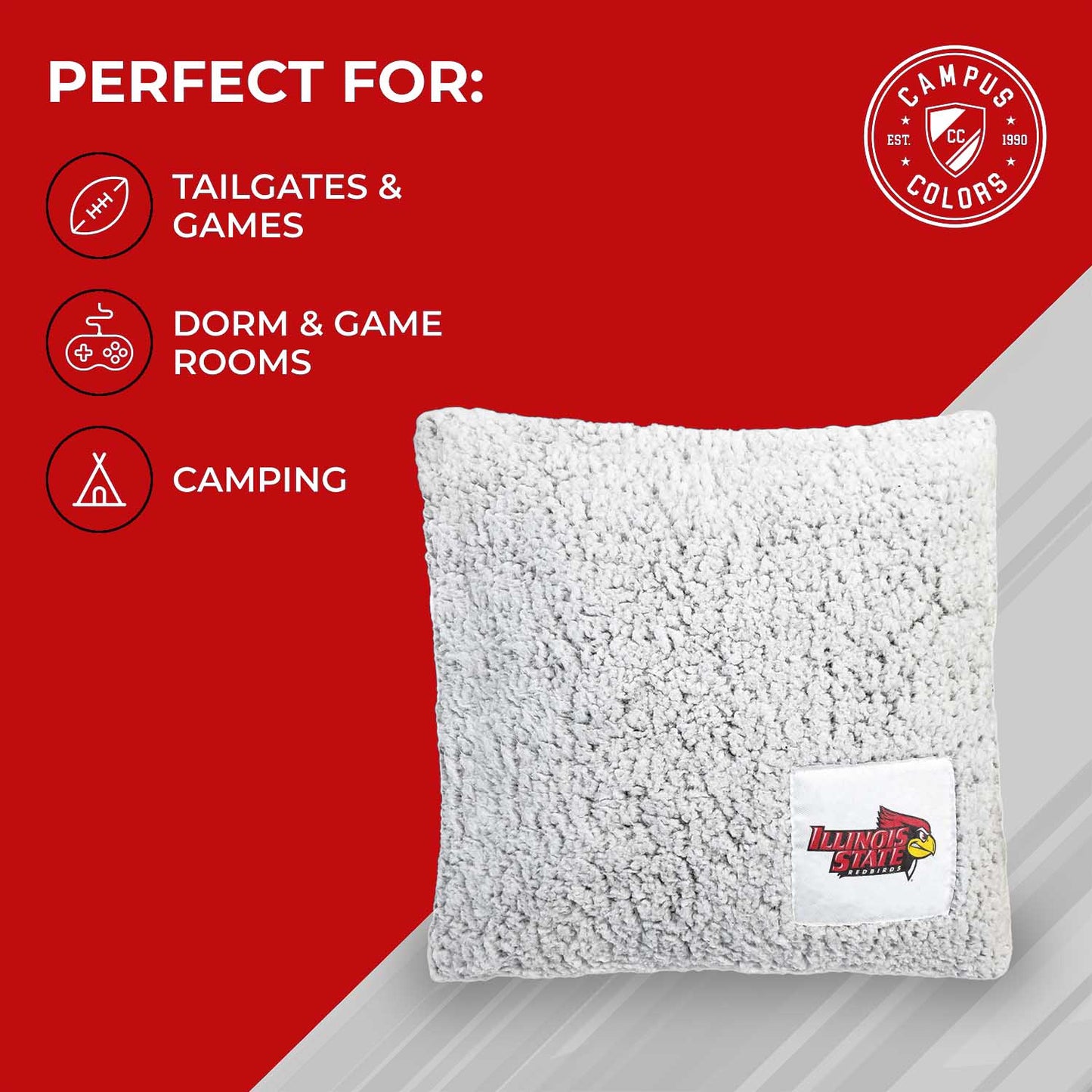 Illinois State Redbirds Two Tone Sherpa Throw Pillow - Team Color
