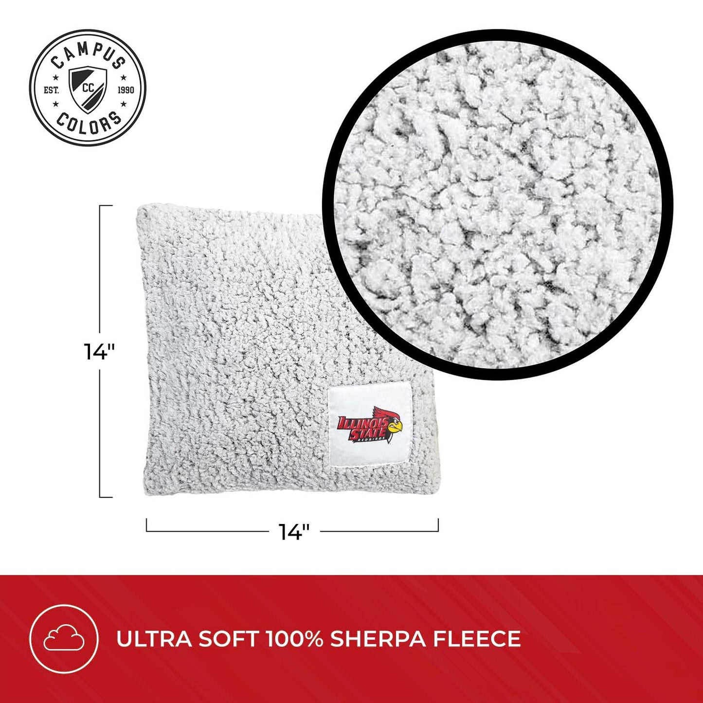 Illinois State Redbirds Two Tone Sherpa Throw Pillow - Team Color