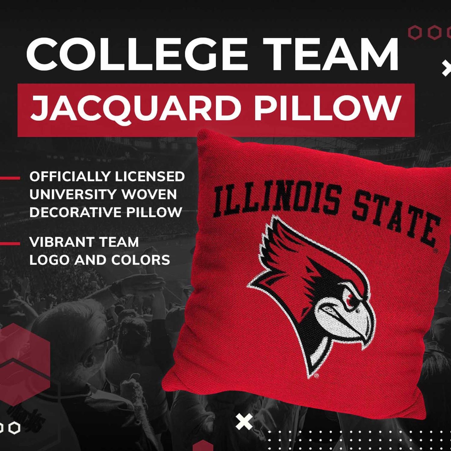 Illinois State Redbirds NCAA Decorative Pillow - Red