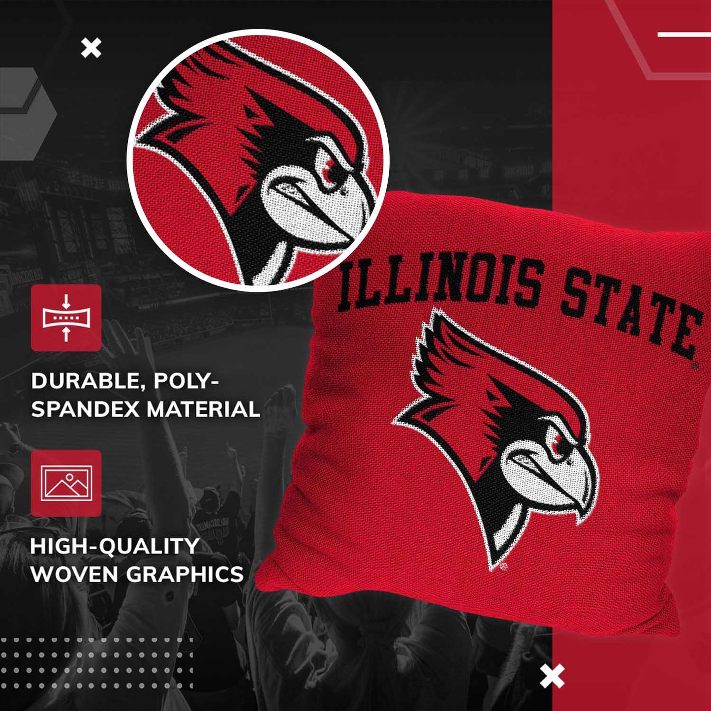 Illinois State Redbirds NCAA Decorative Pillow - Red