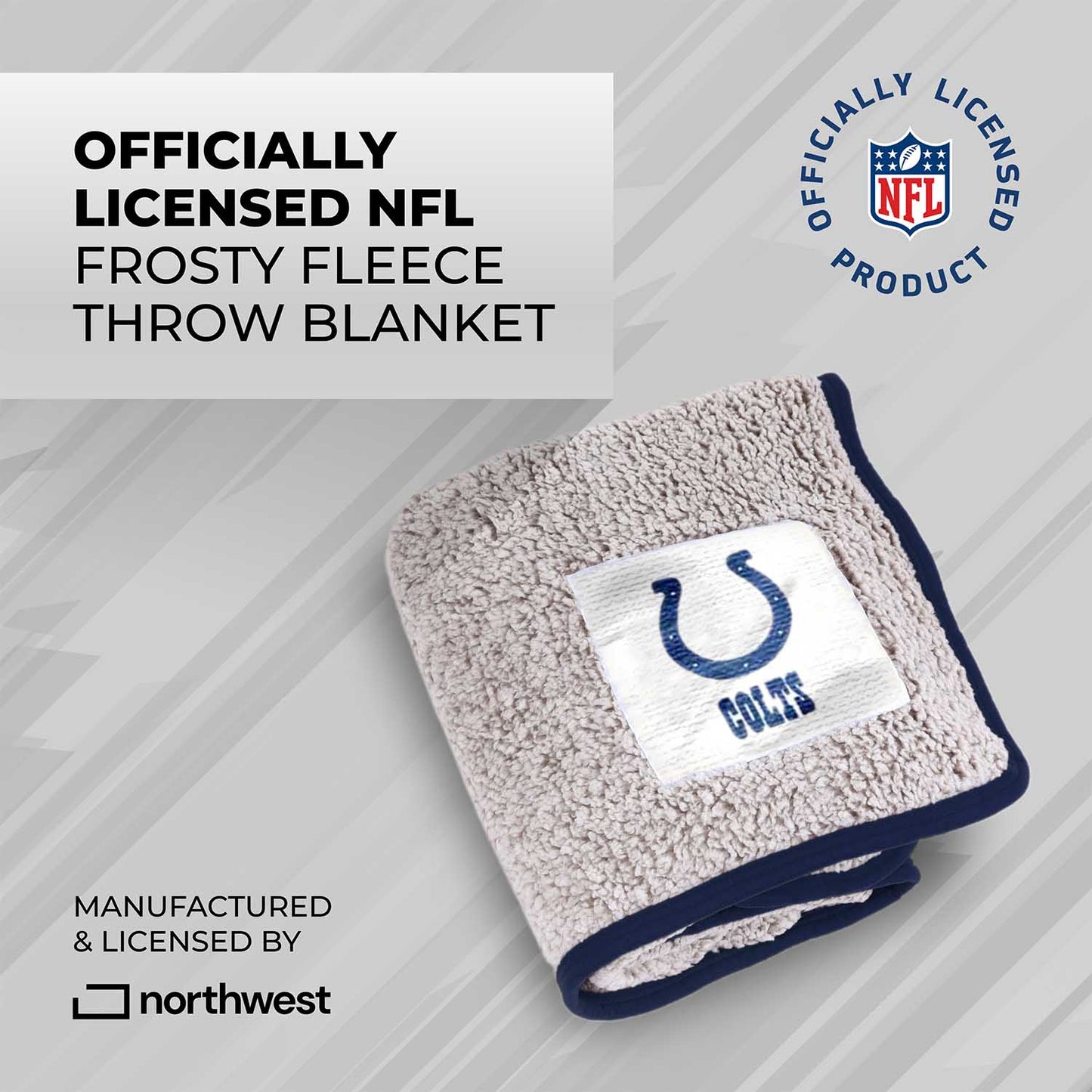 Indianapolis Colts NFL Silk Touch Sherpa Throw Blanket - Blue